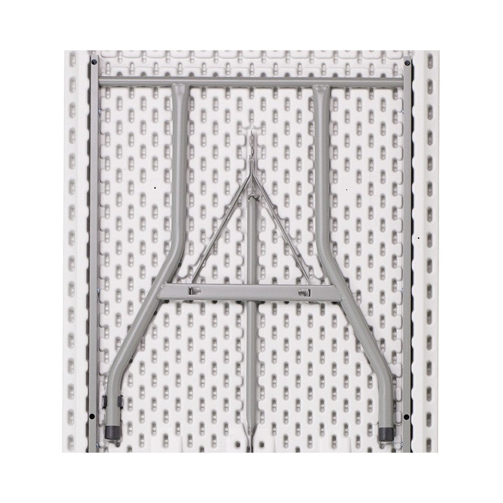8-Foot Granite White Plastic Folding Table