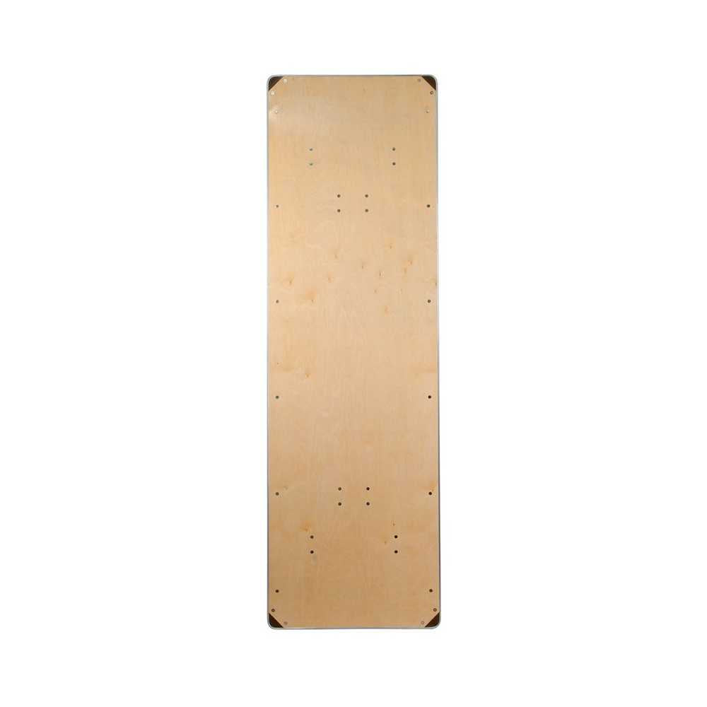 8-Foot Rectangular HEAVY DUTY Birchwood Folding Banquet Table with METAL Edges and Protective Corner Guards