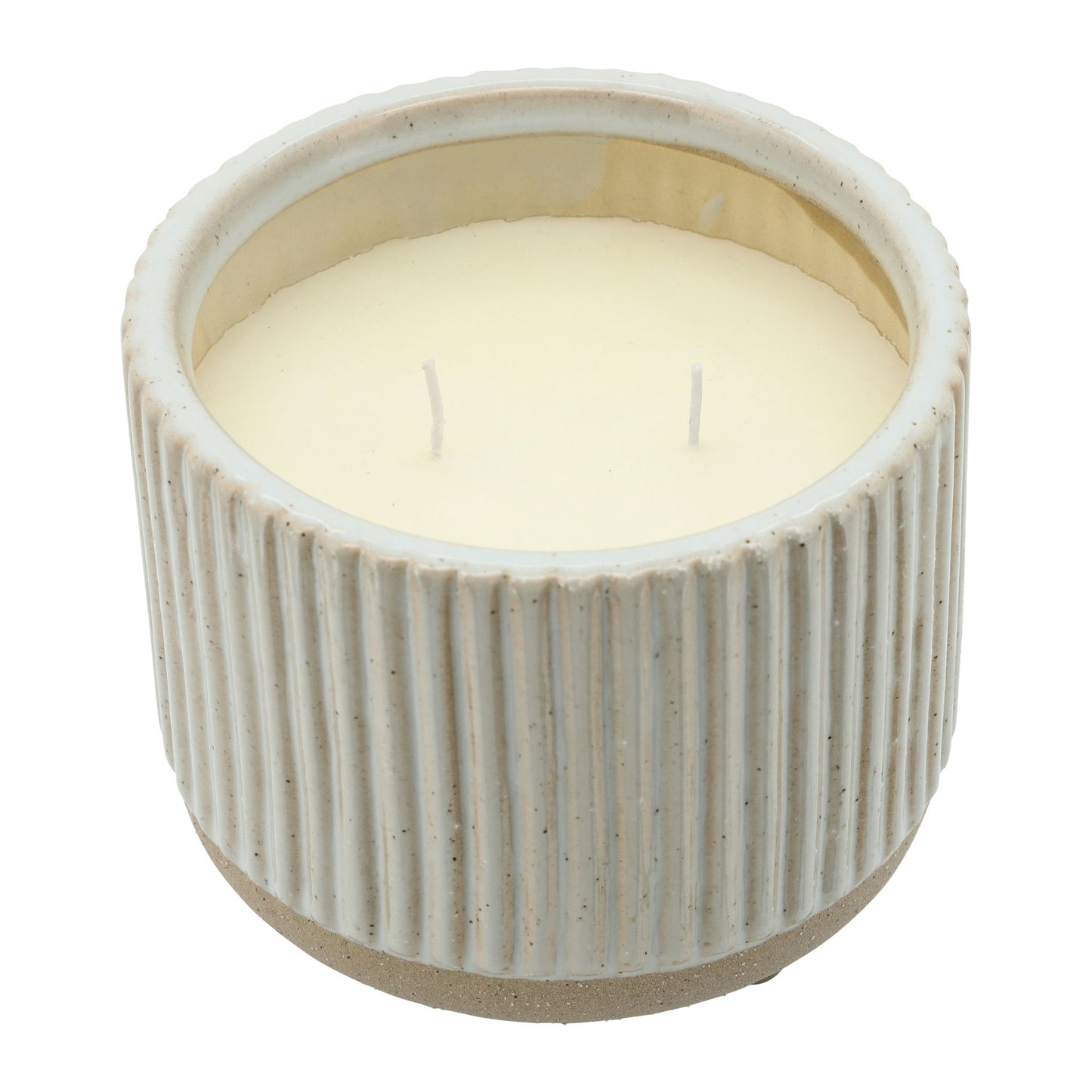 6" Ridged Scented Candle, Beige 20oz
