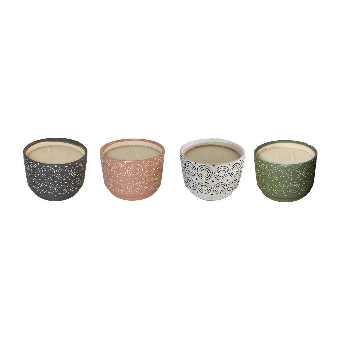 S/4 Swirls Citronella Candle, 7" Multi 27oz