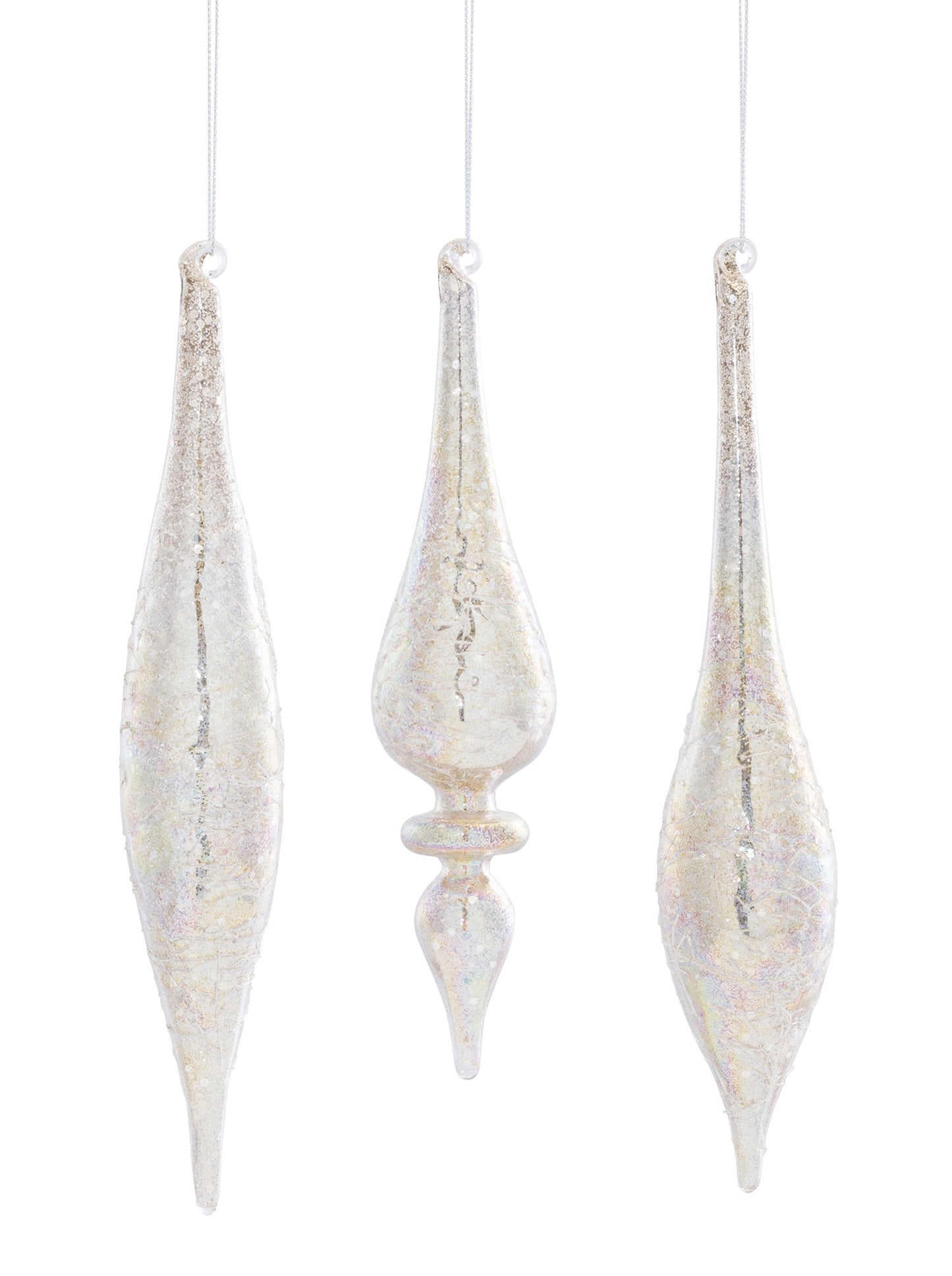 Drop Ornament (Set Of 6) 9"H, 10"H, 10.25"H Glass