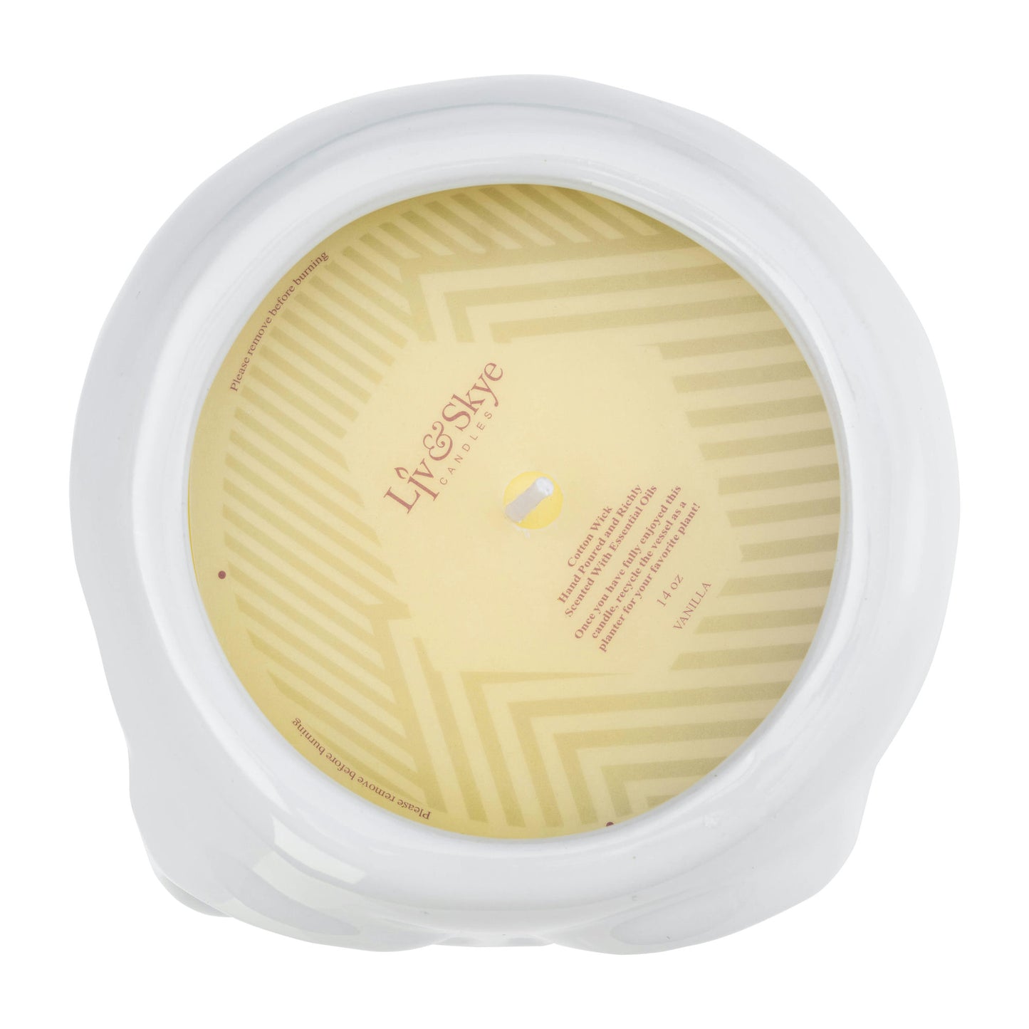 Cer, 5" Skull Scented Candle, White 14oz