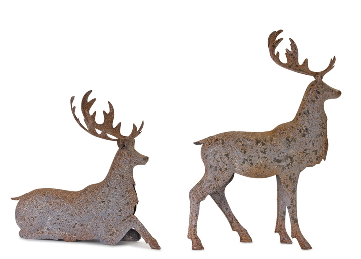 Deer (Set Of 2) 16.25"L x 15"H, 14"L x 22"H Metal