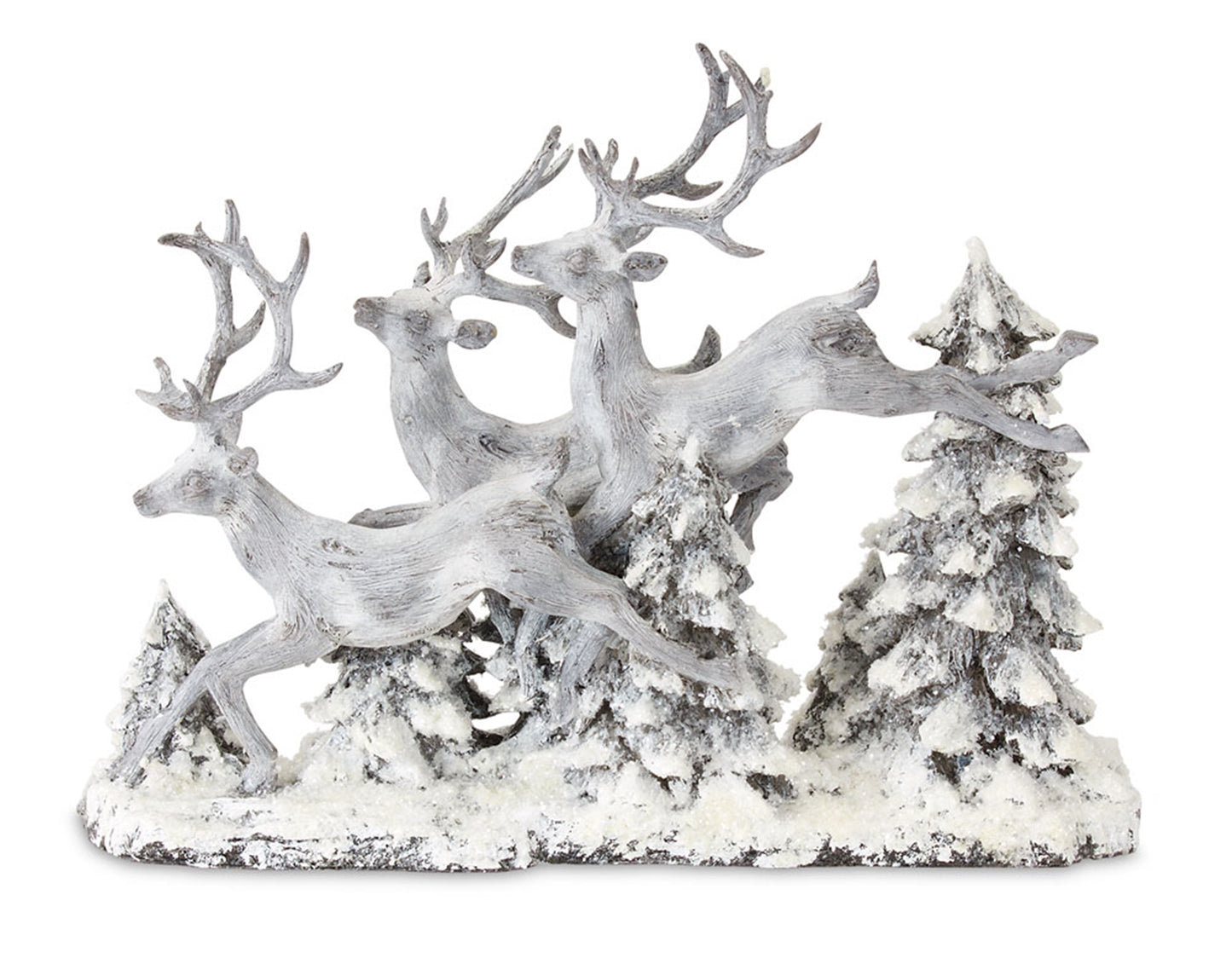 Deer And Trees 16"L x 12.5"H Resin