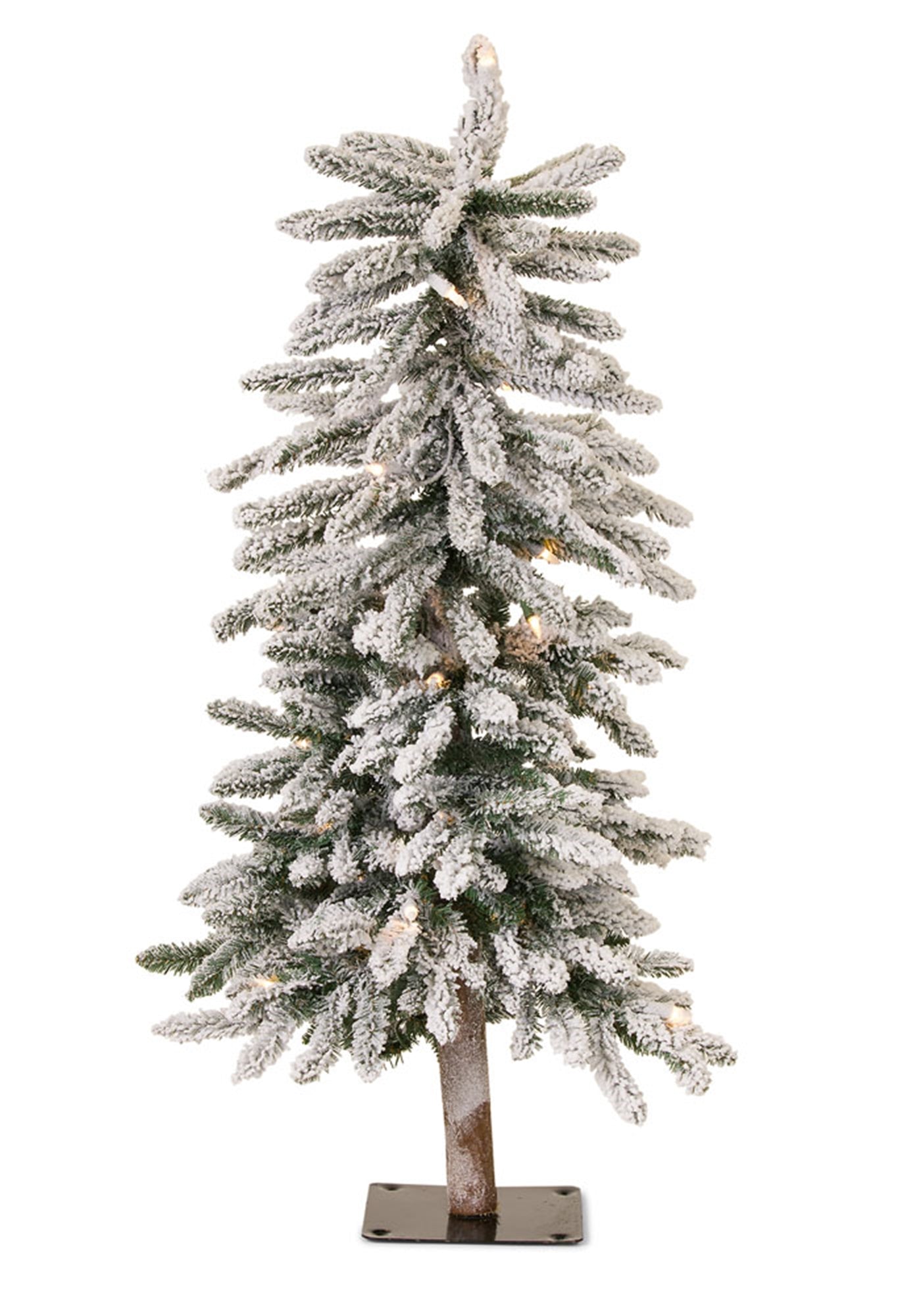 Flocked Alpine Tree 3'H Pvc/Metal