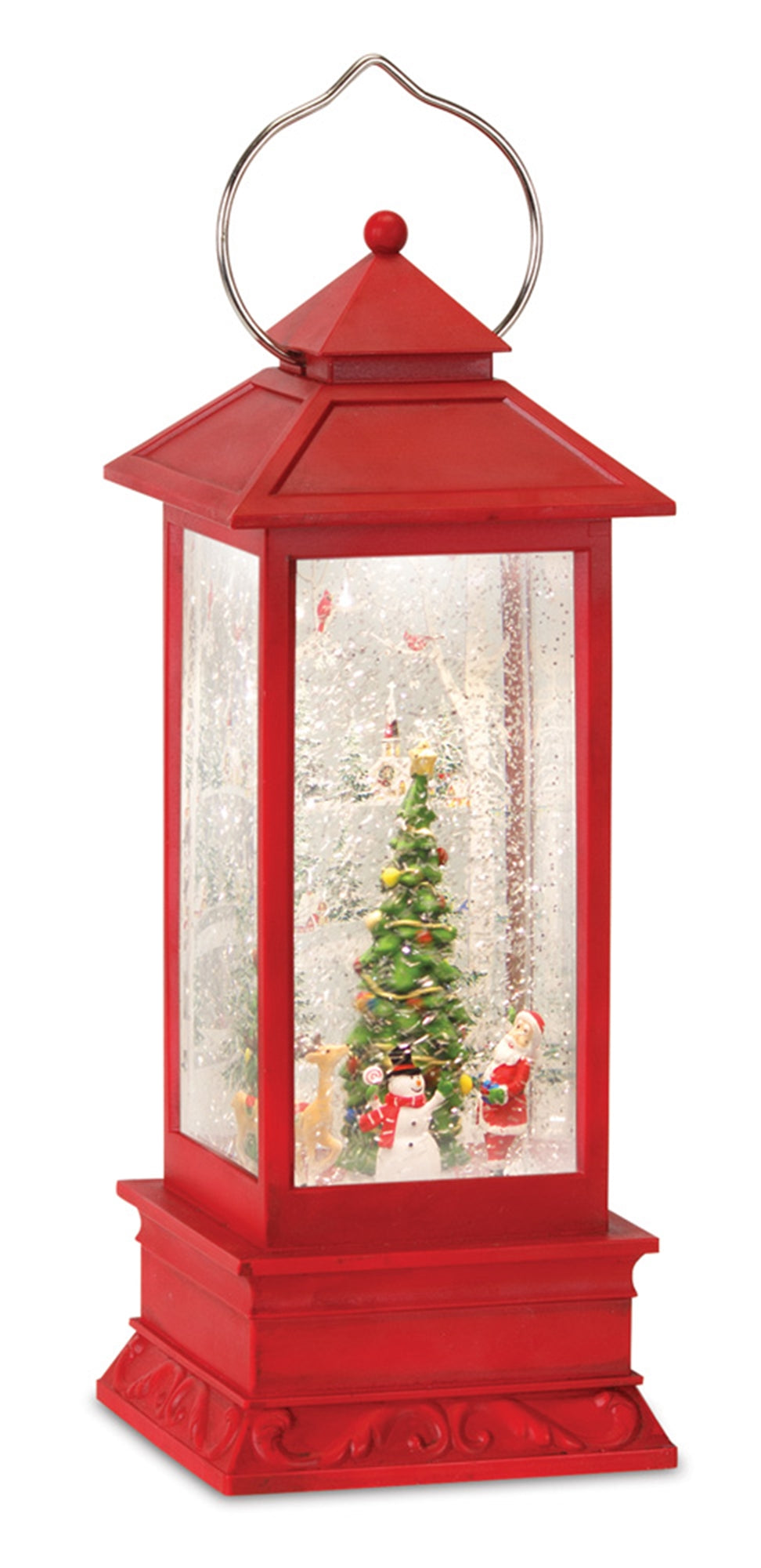 Snow Globe Lantern W/Santa 12.5"H Plastic 6 Hr Timer
