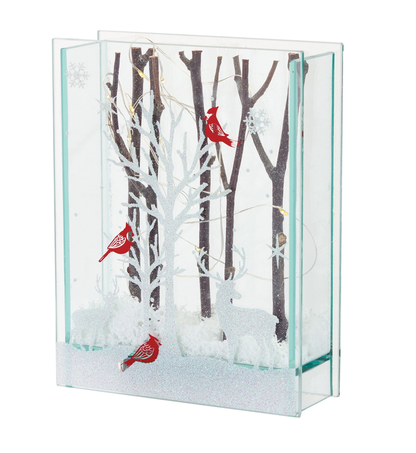 Deer W/Lights 7"H (Set Of 2) Glass 6 Hr Timer 2 Aa Batteries, Not Included