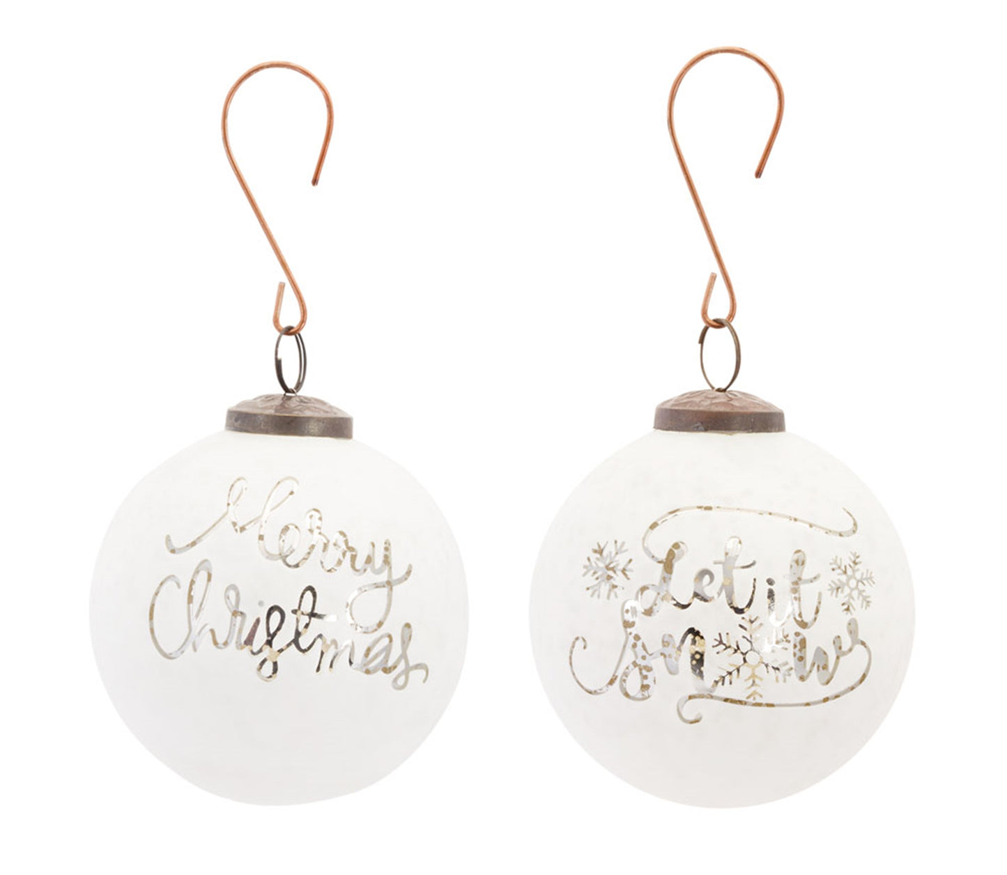 Ornament (Set Of 4) 4"D Glass