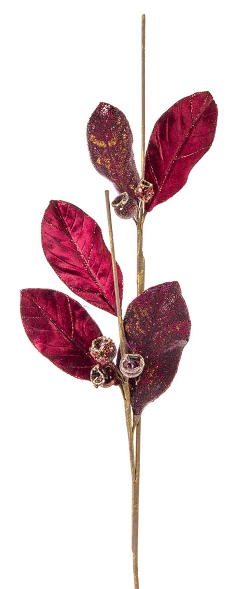 Magnolia Leaf Spray 35"H (Set Of 6) Velvet/Paper