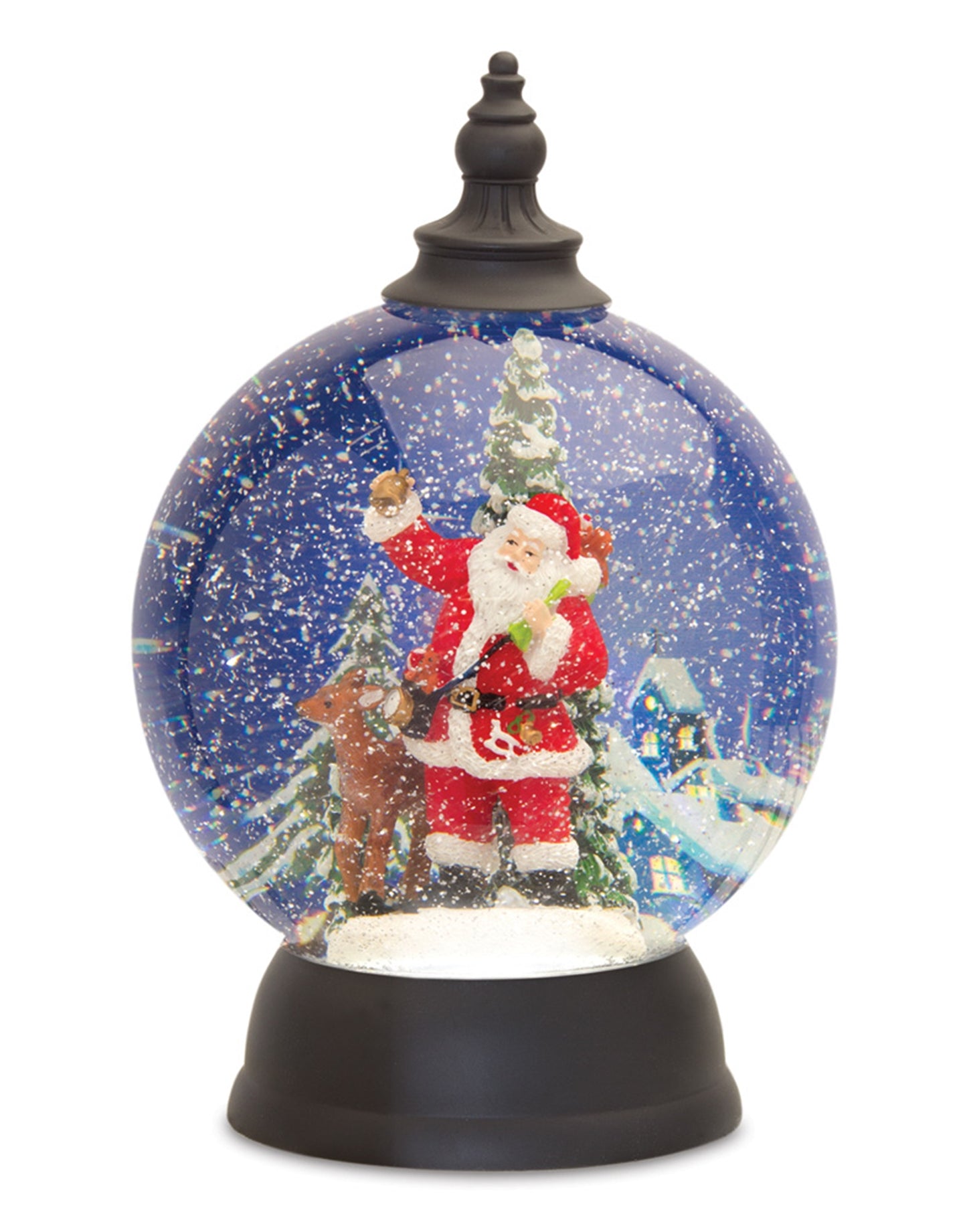 Santa In Sleigh Snow Globe 9.25"H Acrylic 6 Hr Timer