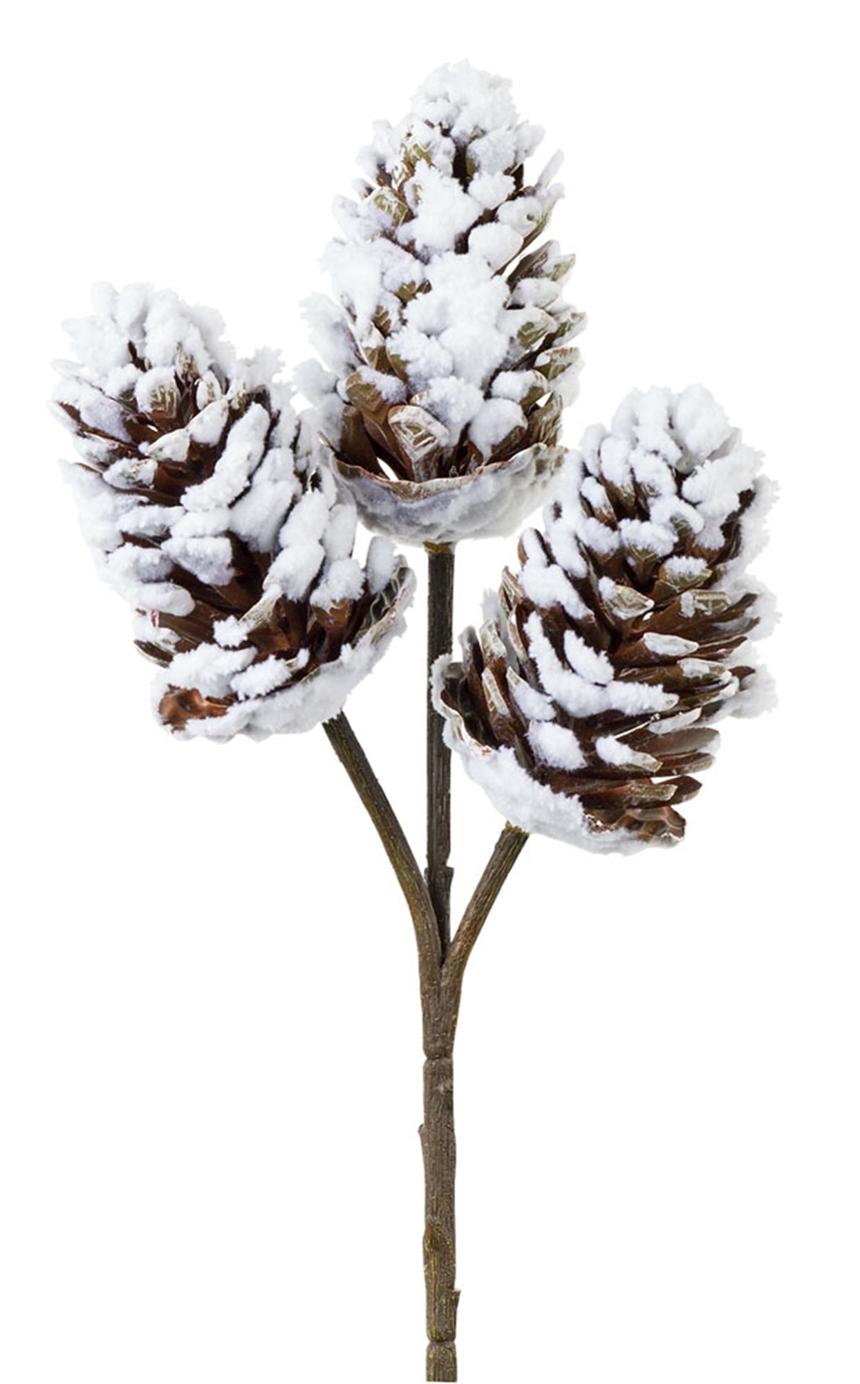Pine Cone Pick 12"H (Set Of 24) Plastic, With Snow