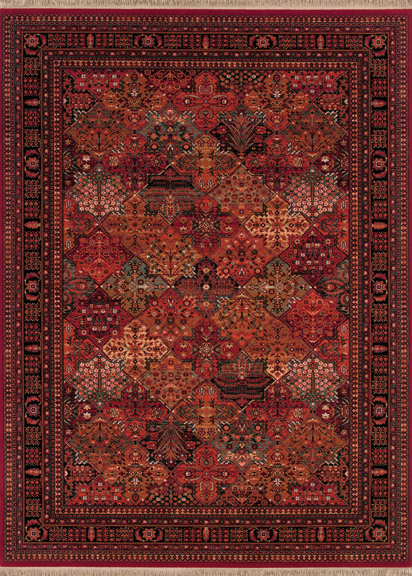 Couristan Kashimar Imperial Baktiari Antique Red Runner Rug 2'2" x 9'3"