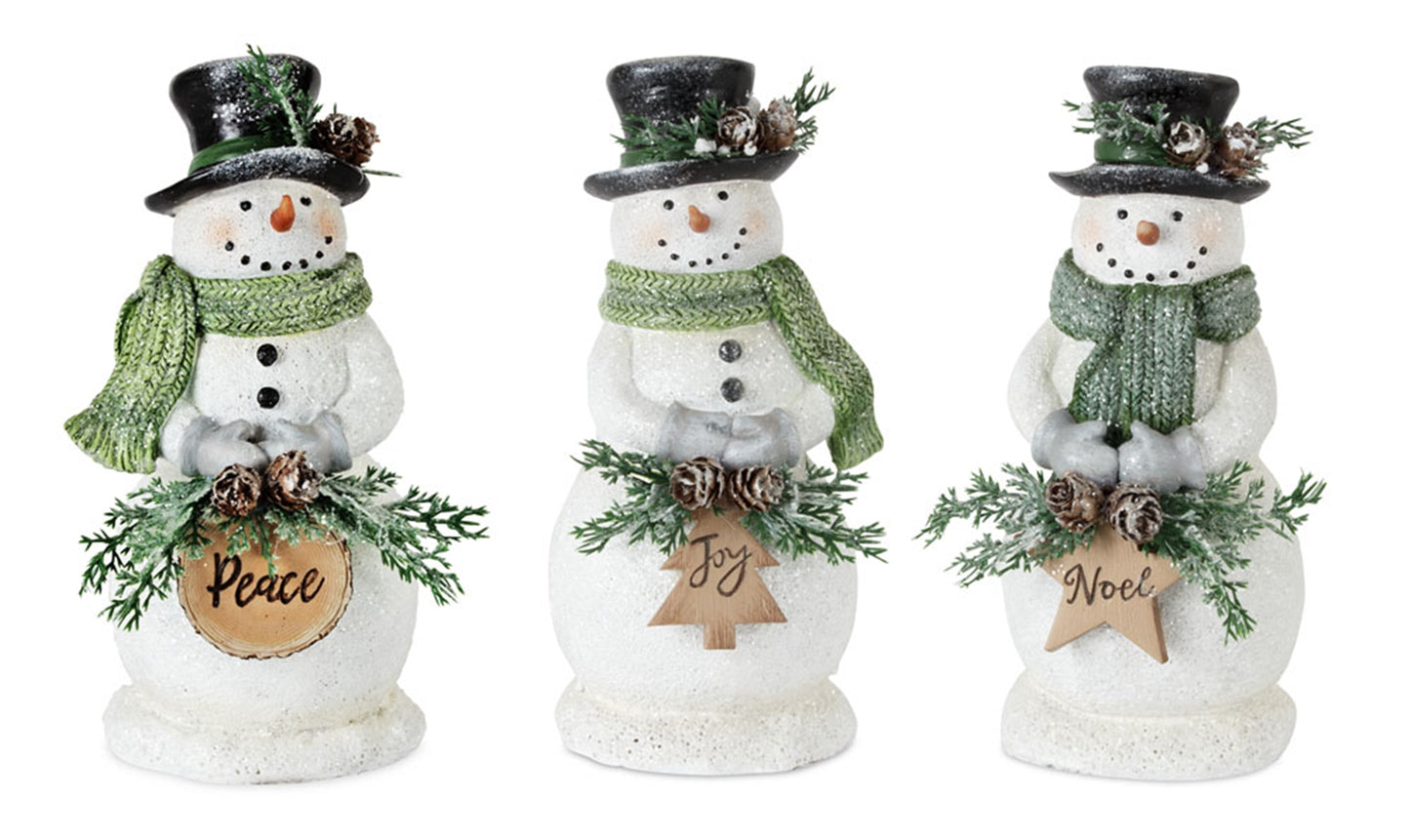 Snowman (Set Of 3) 8.25"H Resin