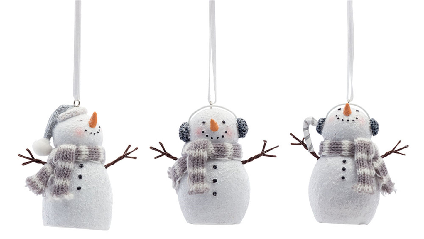 Snowman Ornament (Set Of 6) 6.5"H Resin
