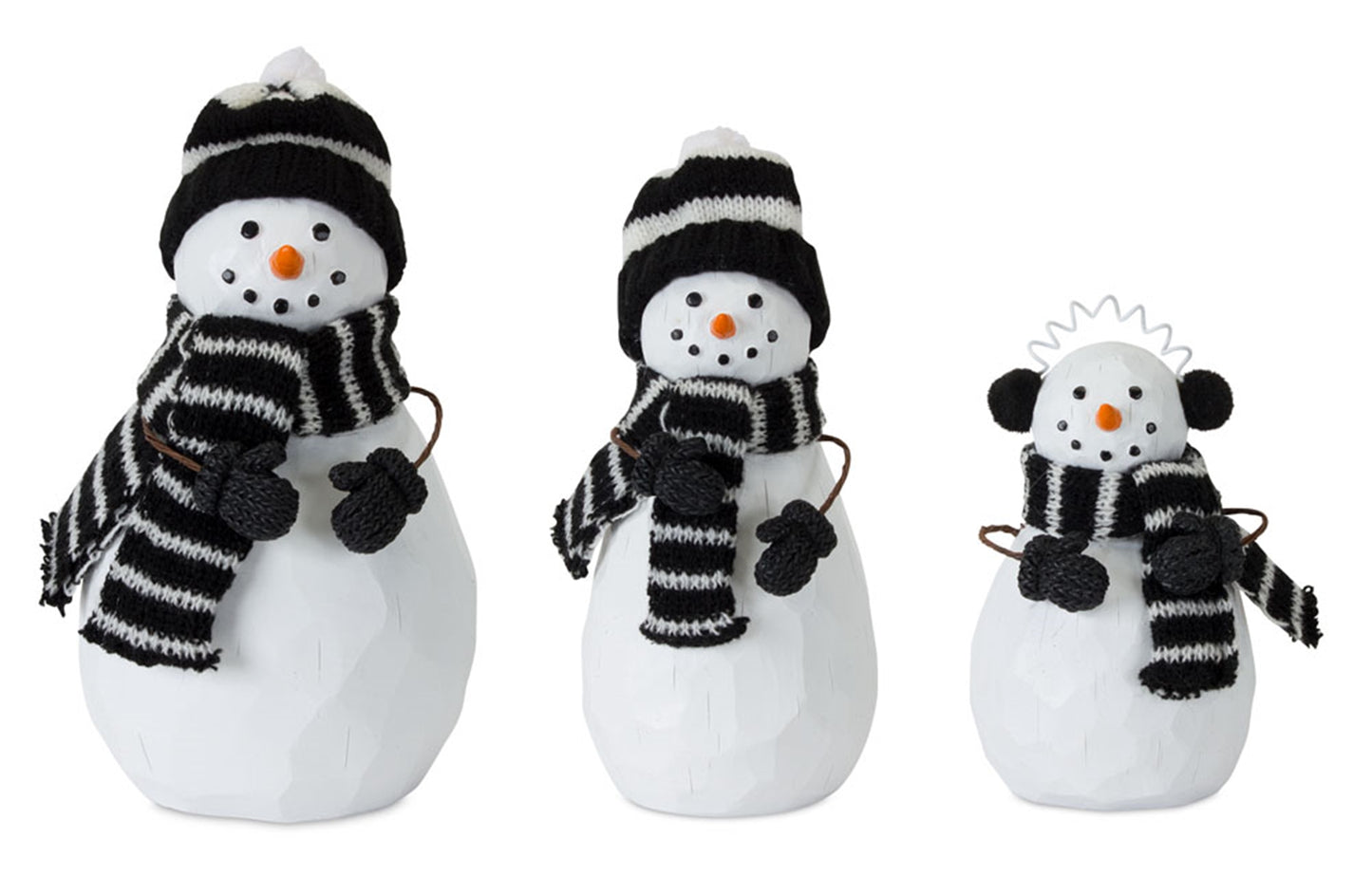 Snowman Family (Set Of 3) 5"H, 7"H, 7.5"H Resin