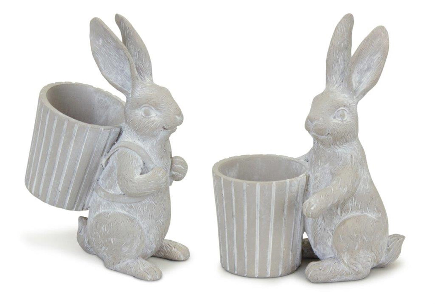 Bunny Pot (Set Of 2) 5.75"H, 6"H Resin