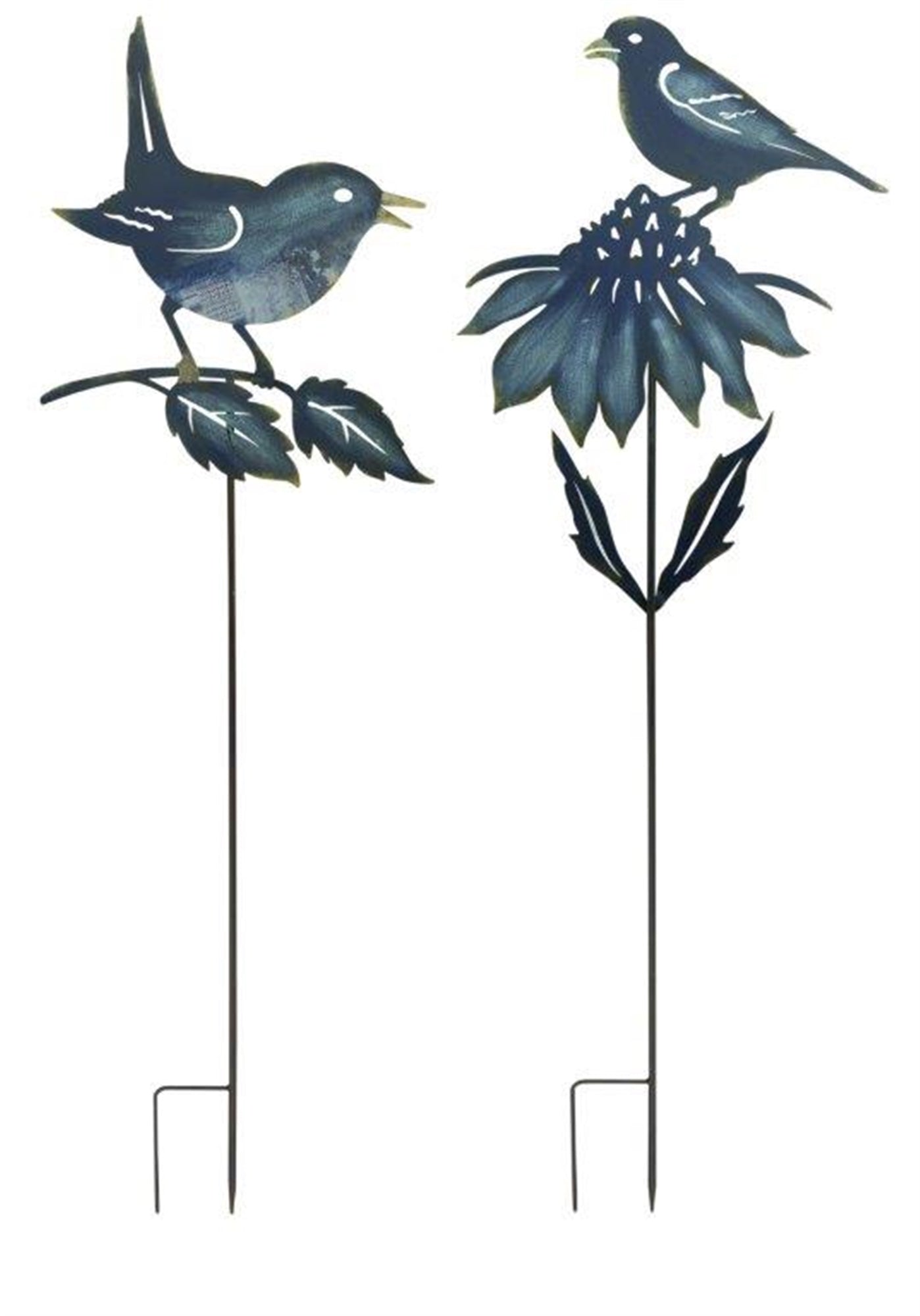 Bird Garden Stake (Set Of 2) 45"H, 50"H Iron