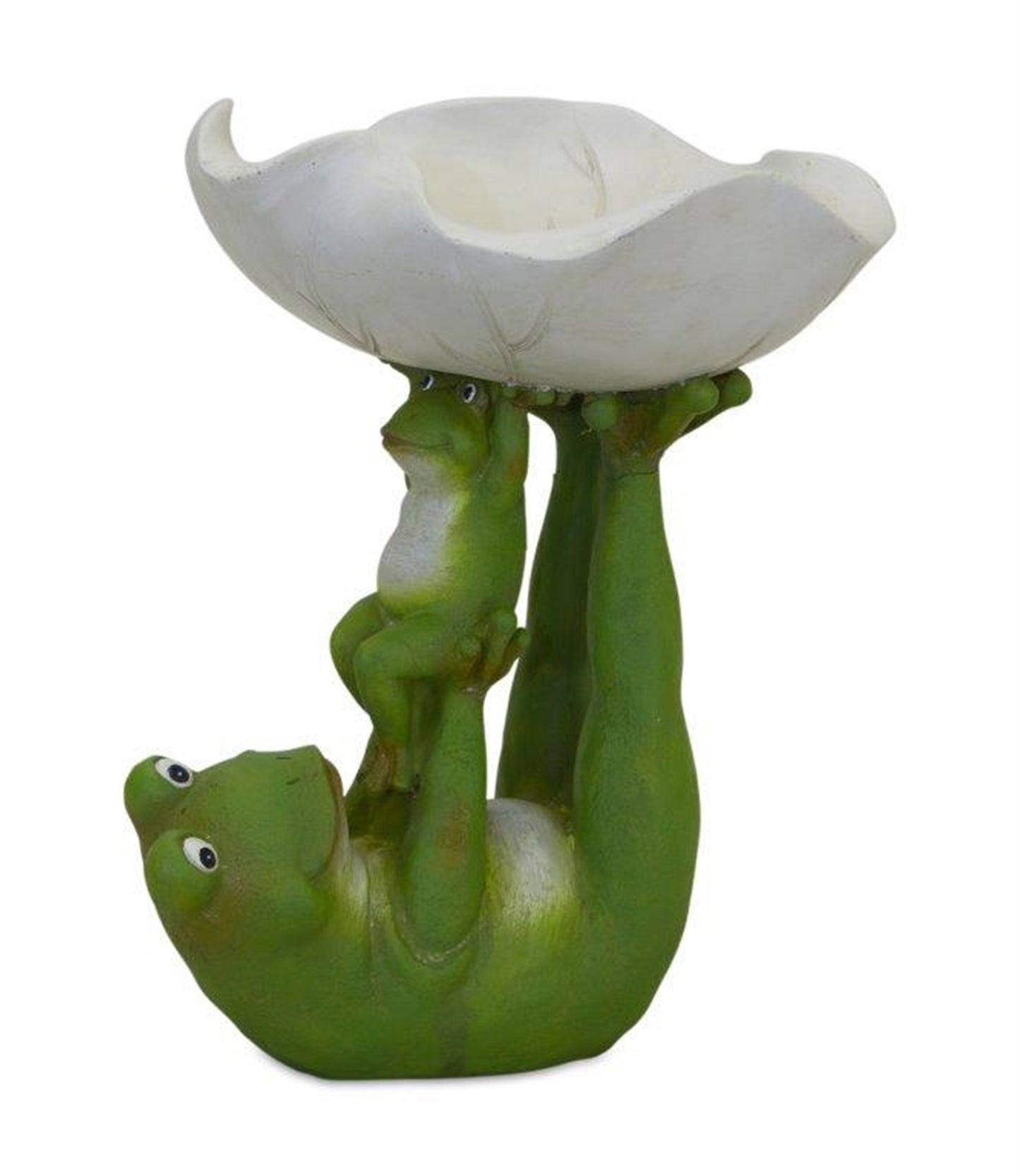 Frogs W/Leaf Bowl 7.75"L x 8"H Resin