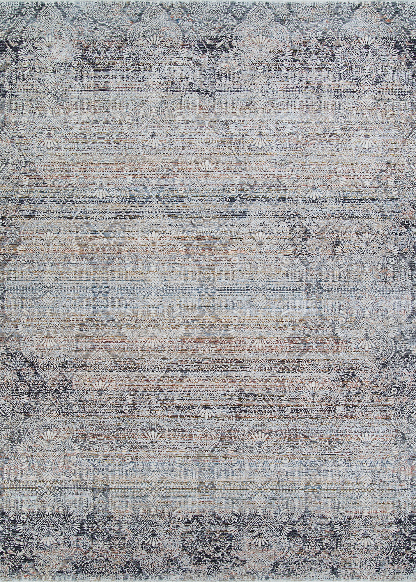 Couristan Luxor Barocco Multi-Antique Beige Pewter Runner Rug 2'2" x 8'11"