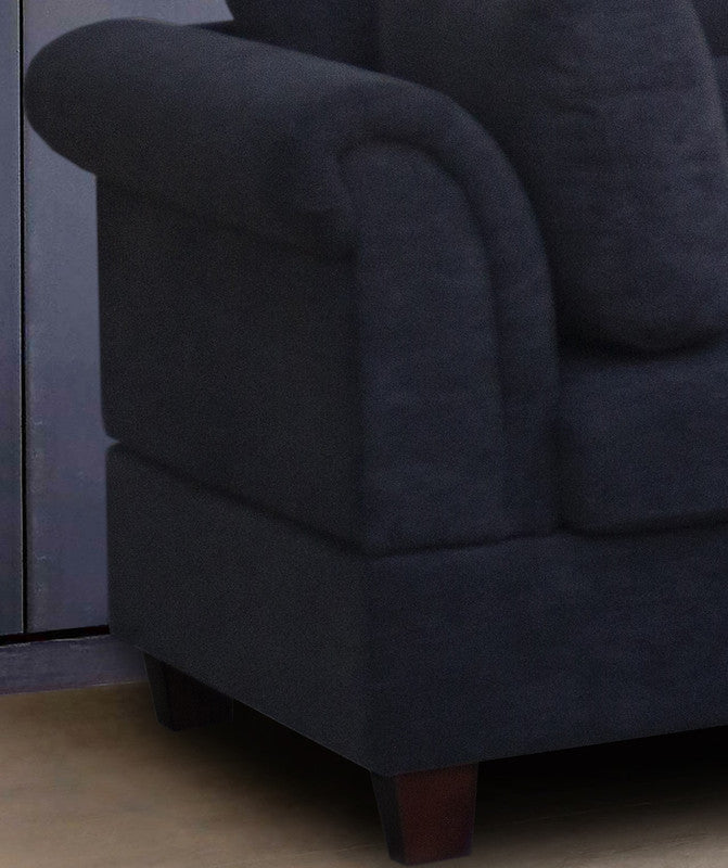 Diego Black Fabric Sectional Sofa, Storage Ottoman, and 2 Accent Pillows