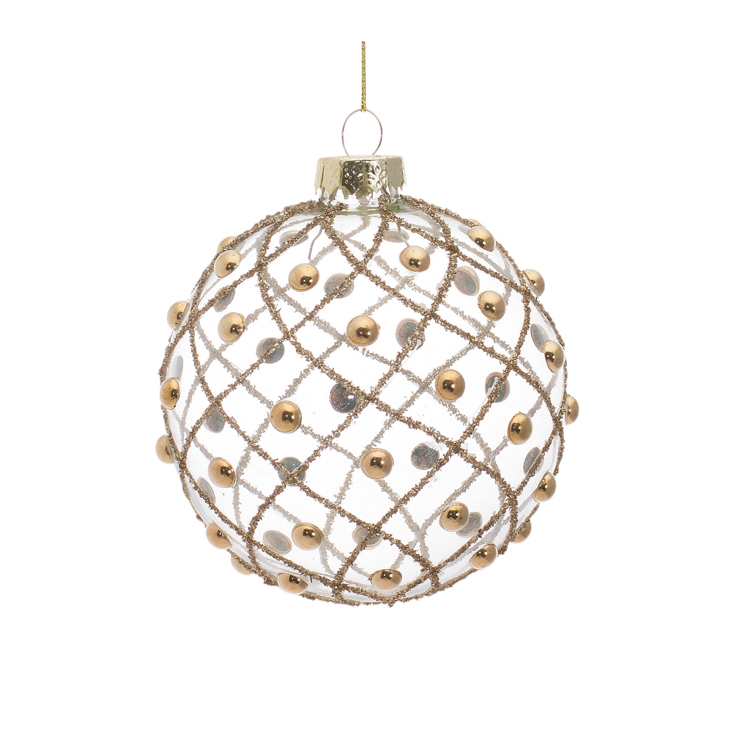Ornament (Set Of 6) 4.75"H, 4.75"H, 5.75"H Glass, Gold, Clear