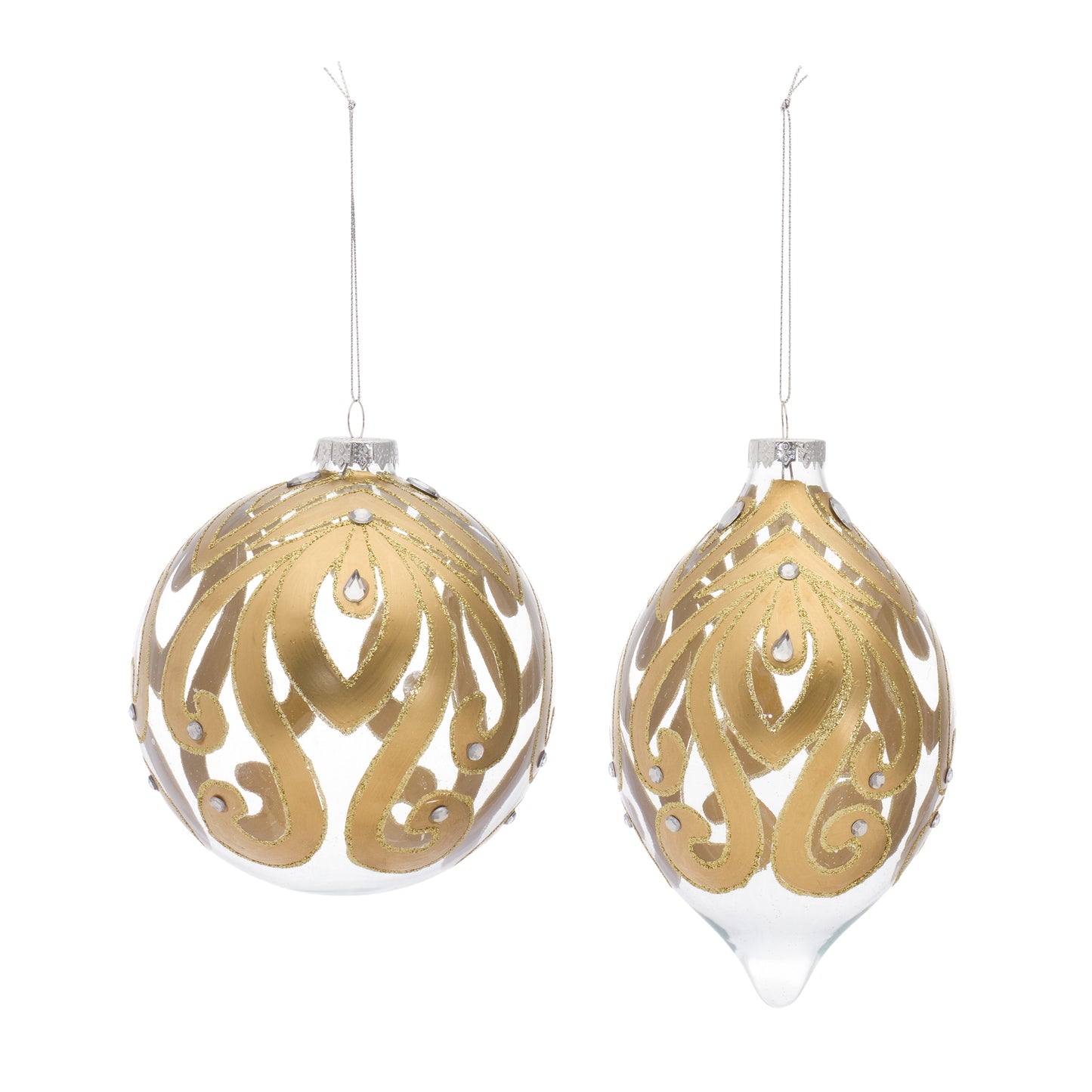 Ornament (Set Of 6) 5.75"H, 7"H Glass