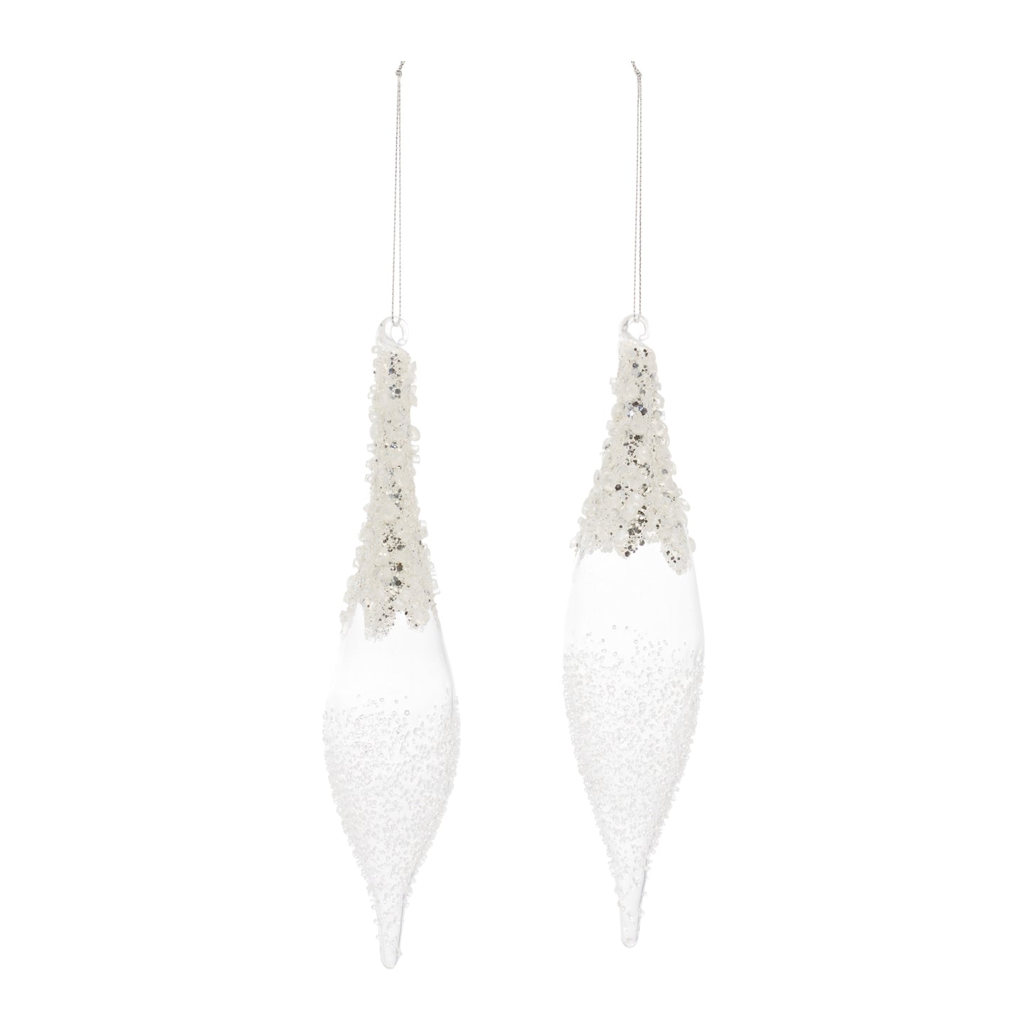 Drop Ornament (Set Of 12) 9"H Glass