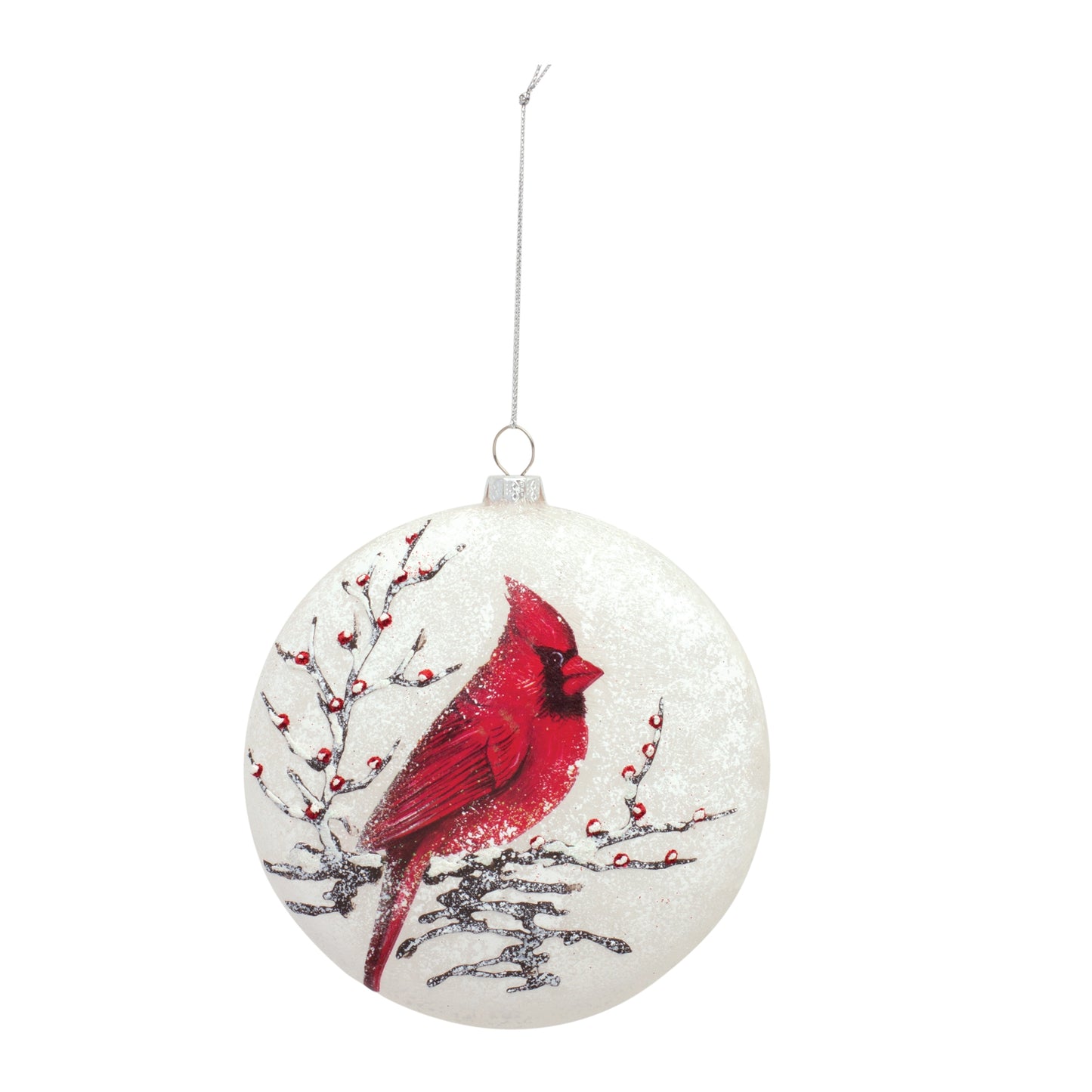 Cardinal Disc Ornament (Set Of 6) 5.5"H Glass