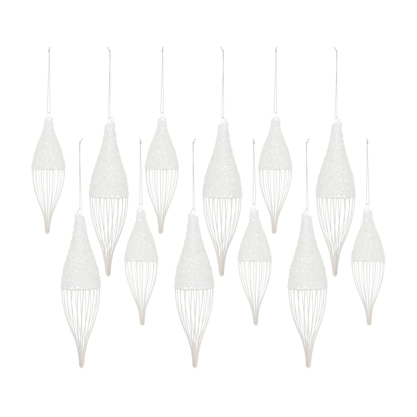Drop Ornament (Set Of 12) 7"H, 9"H Glass