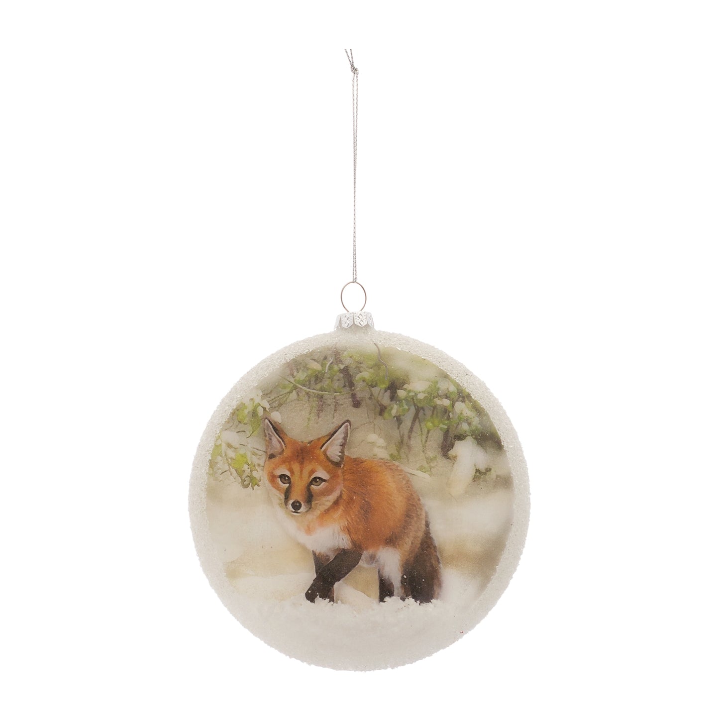 Fox Disc Ornament (Set Of 6) 5.5"H Glass