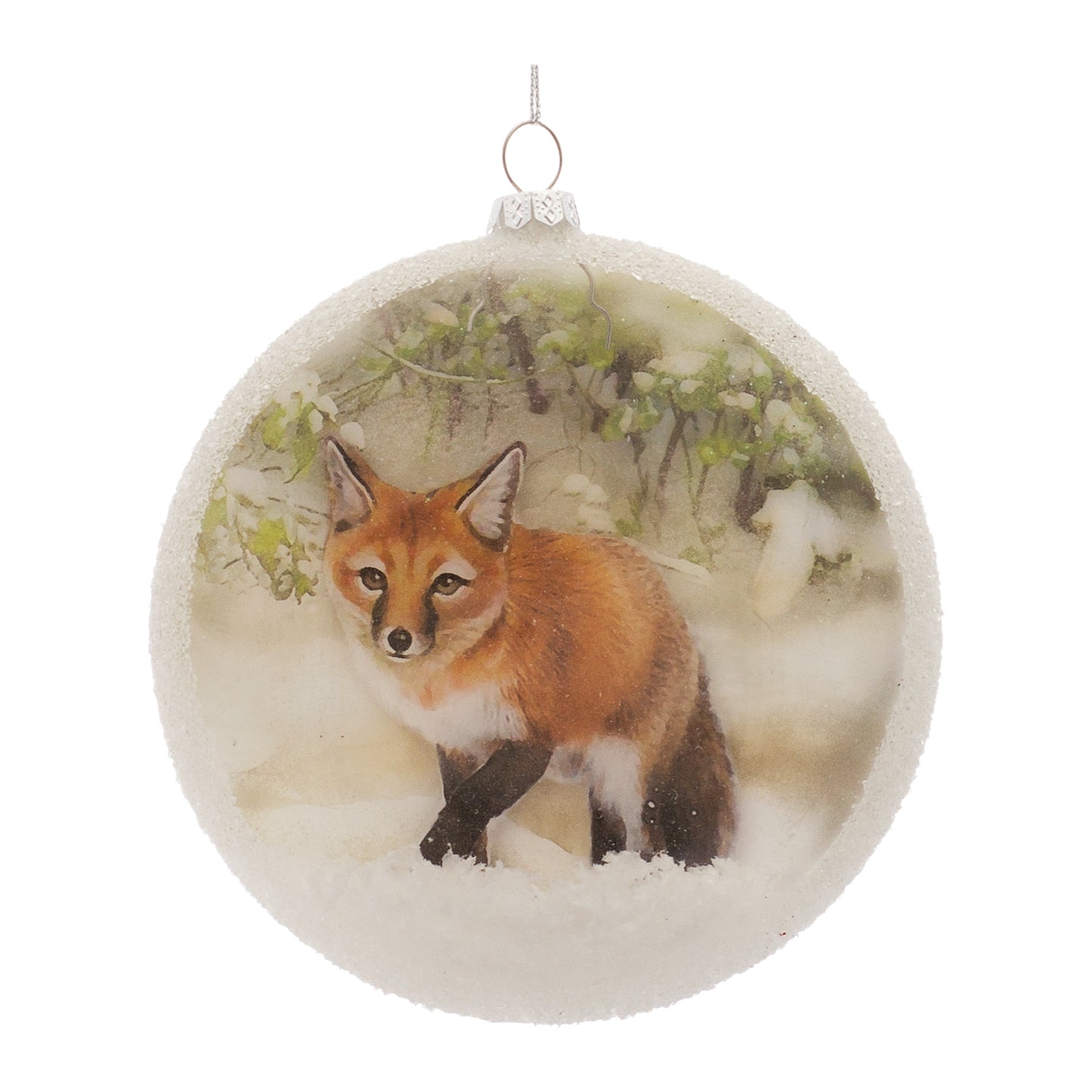 Fox Disc Ornament (Set Of 6) 5.5"H Glass