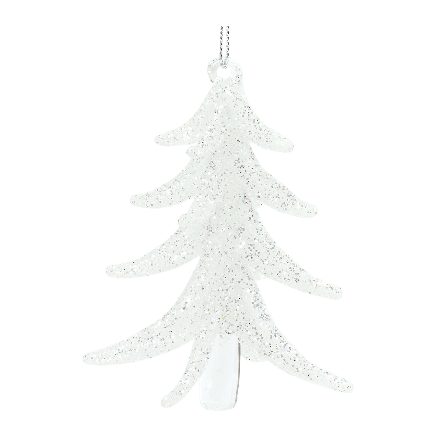 Tree Ornament (Set Of 6) 4"H, 6"H Glass, White