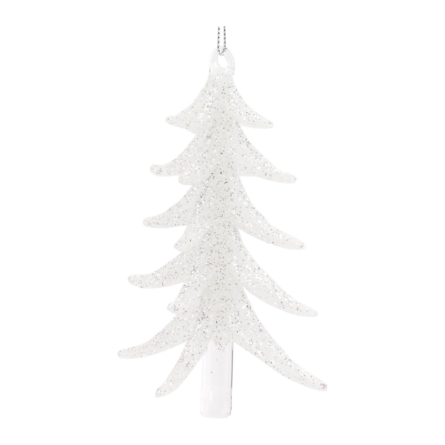 Tree Ornament (Set Of 6) 4"H, 6"H Glass, White