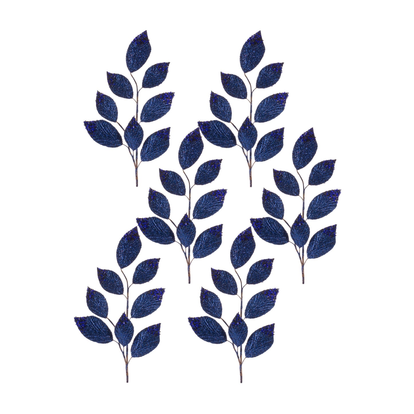 Leaf Spray (Set Of 6) 27"H Polyester, Blue