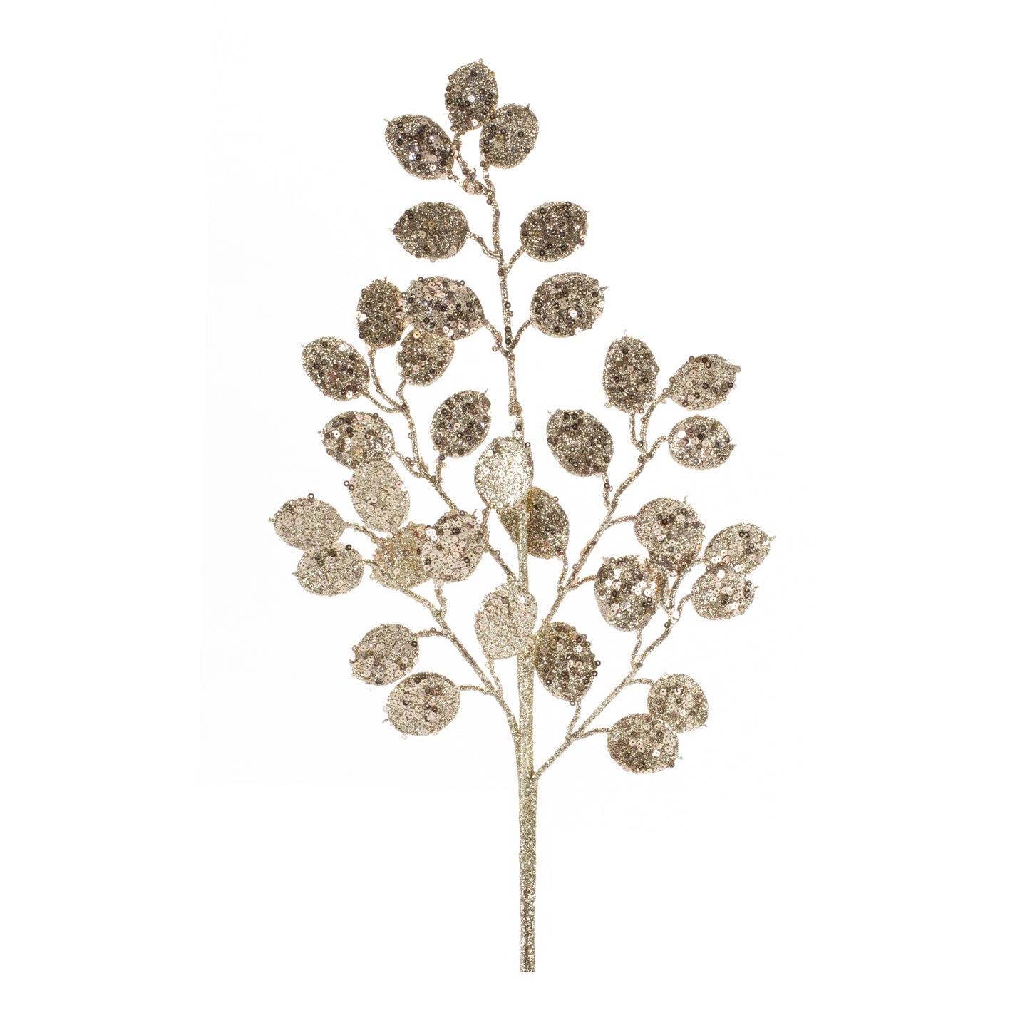 Silver Dollar Spray (Set Of 6) 23.25"H Polyester, Gold, Silver