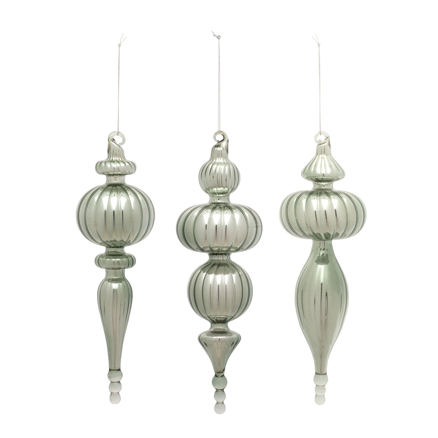 Finial Ornament (Set Of 6) 10"H Glass