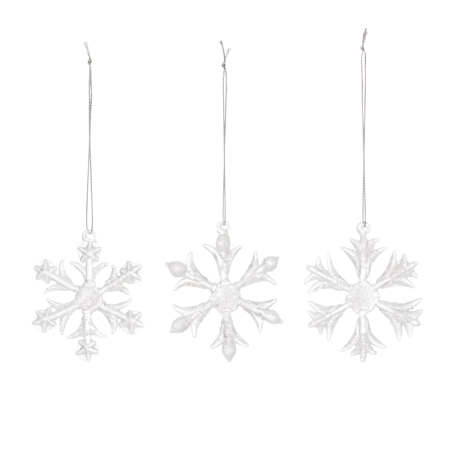 Snowflake Ornament (Set Of 6) 2.25"H Glass