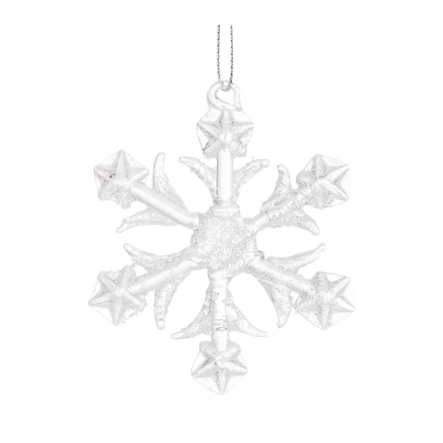 Snowflake Ornament (Set Of 6) 2.25"H Glass