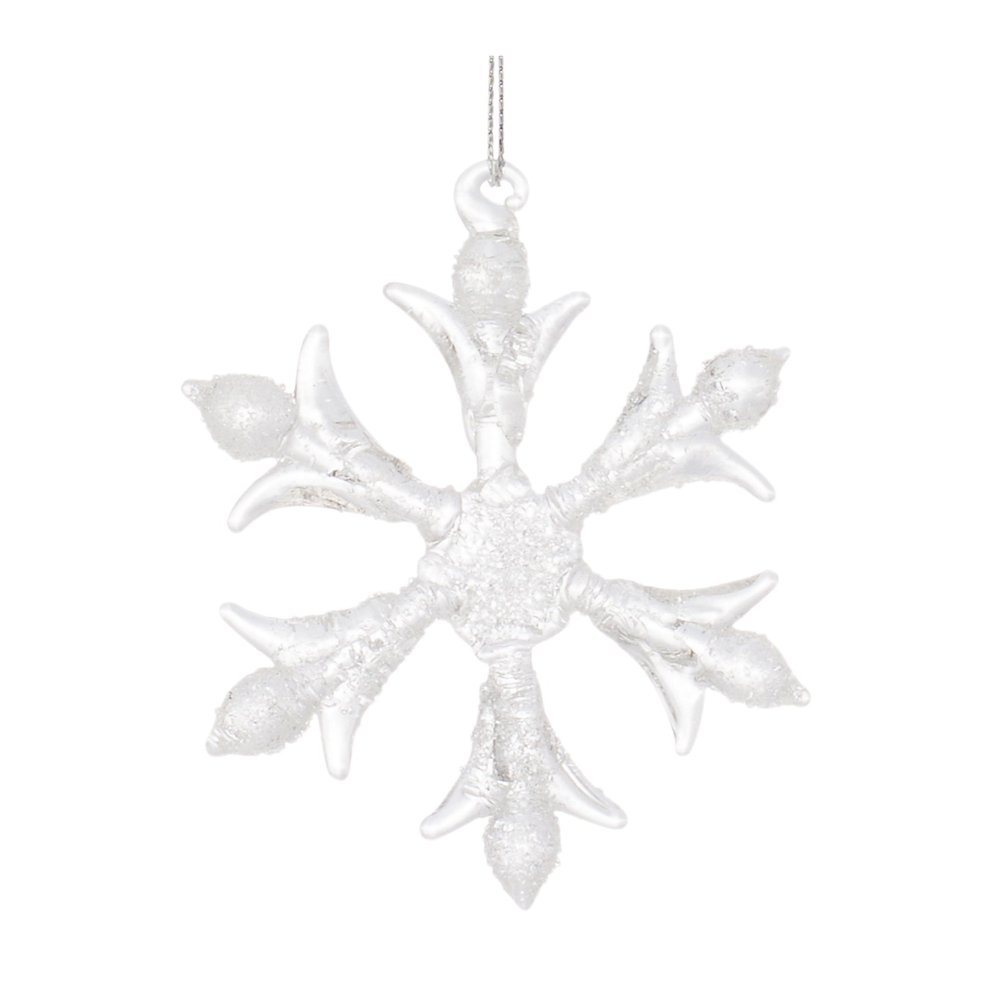 Snowflake Ornament (Set Of 6) 2.25"H Glass