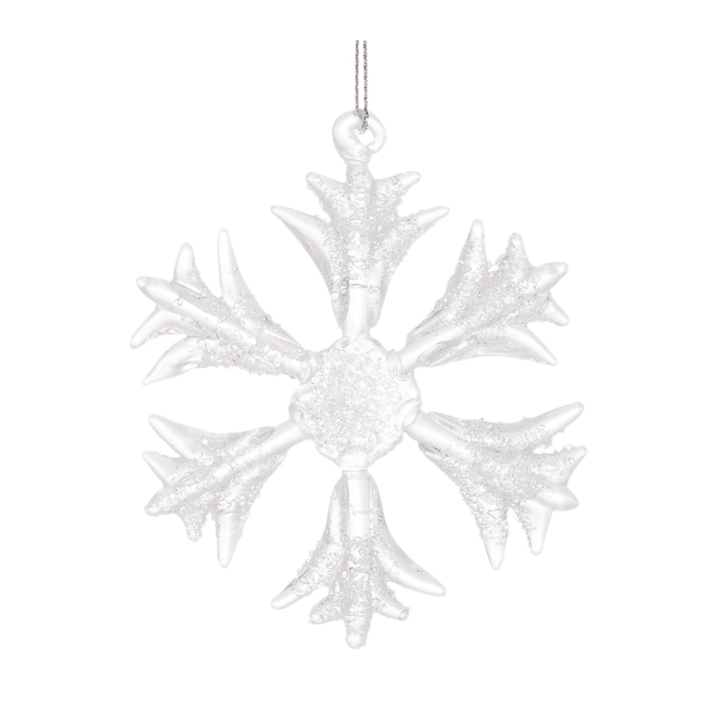 Snowflake Ornament (Set Of 6) 2.25"H Glass