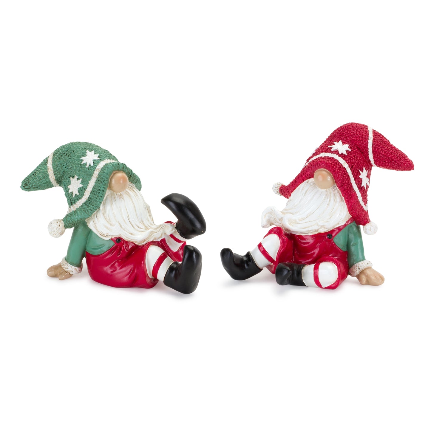 Gnome (Set Of 2) 5"L x 4"H, 4.25"L x 4.25"H Resin