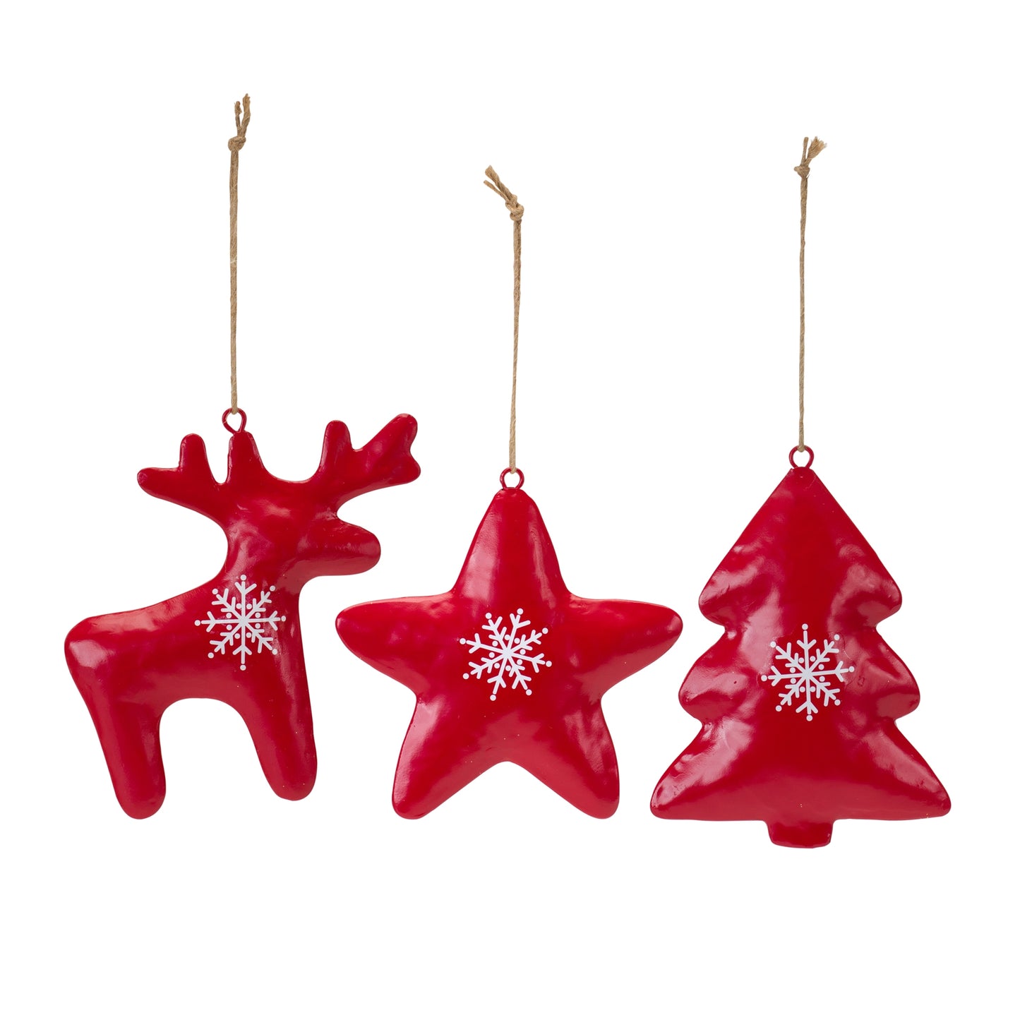 Tree/Star/Deer Ornament (Set Of 12) 5.25"H, 6"H, 6"H Iron