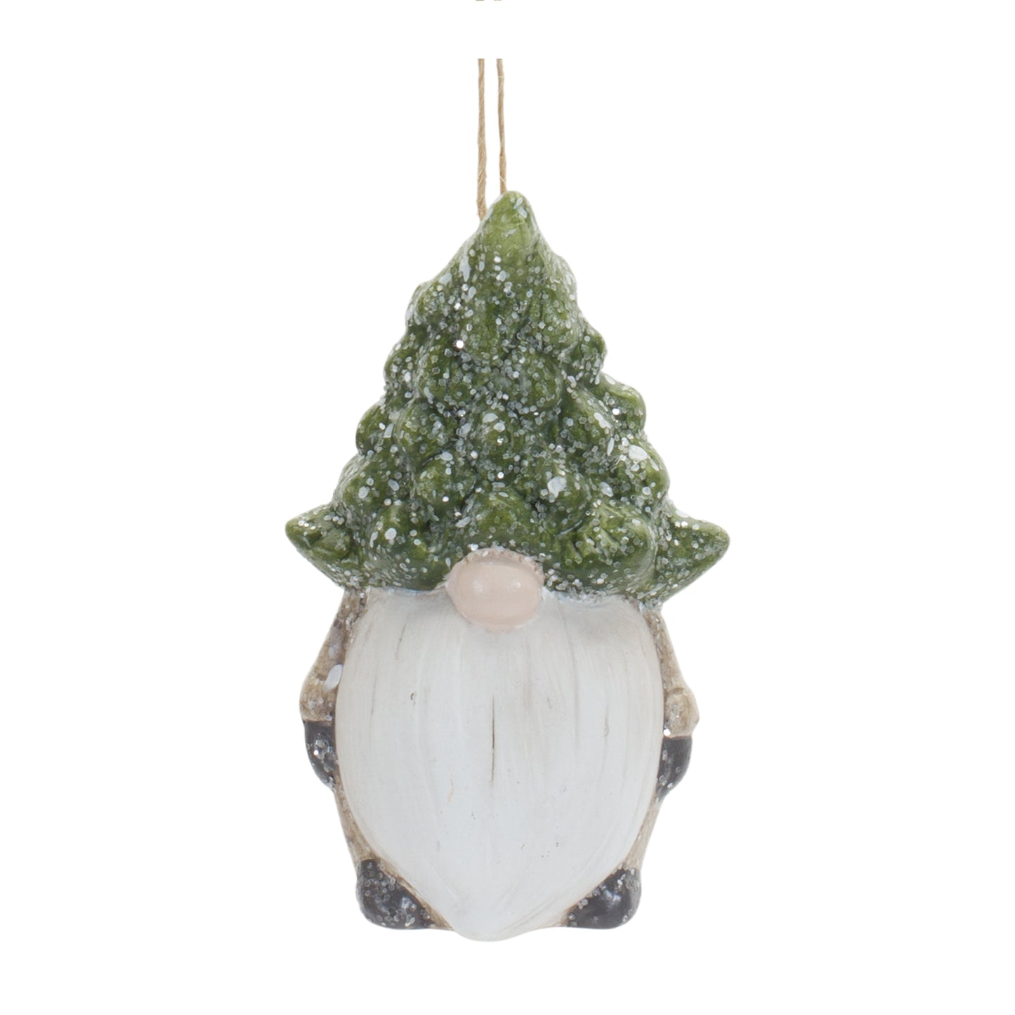 Gnome W/Tree Hat Ornament (Set Of 6) 3.25"H Terra Cotta