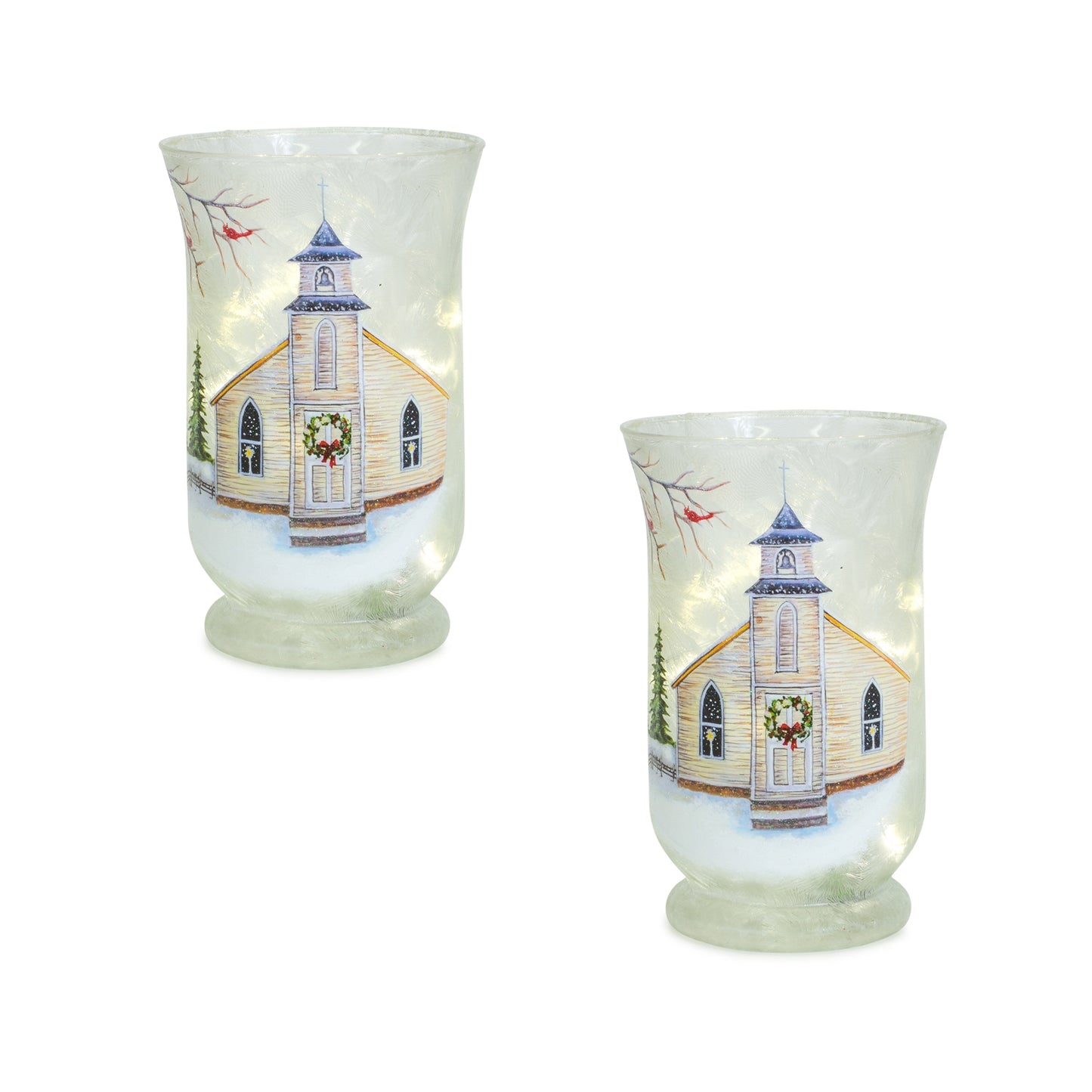 Church Candle Holder (Set Of 2) 4.75"D x 7.75"H Glass
