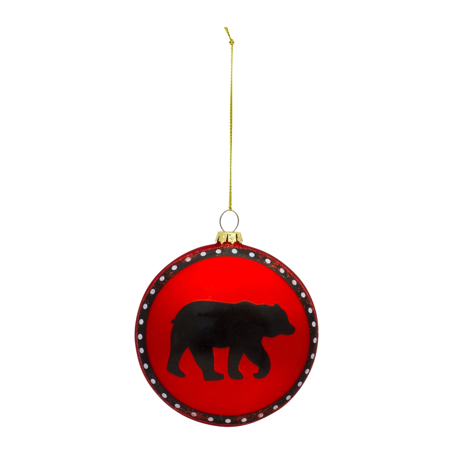 Bear Disc Ornament (Set Of 12) 5"H Glass
