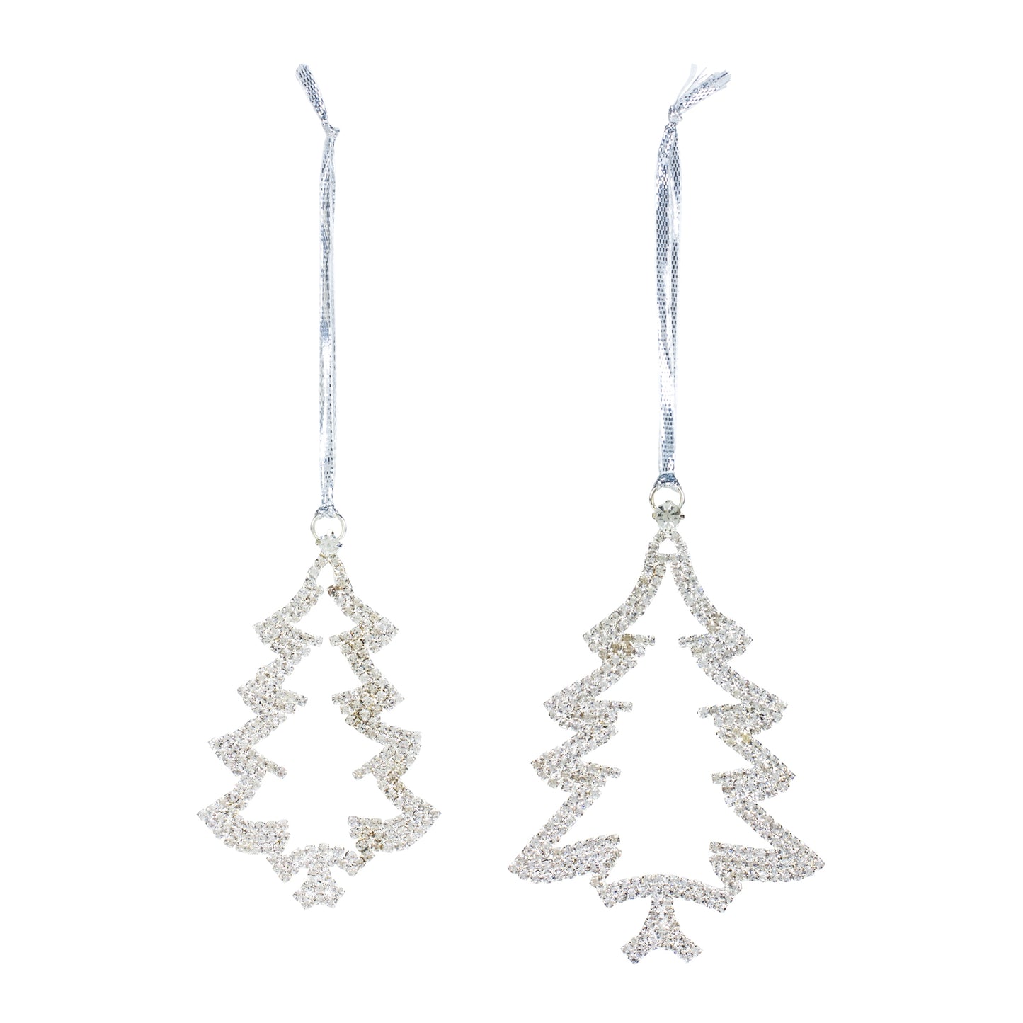 Tree Ornament (Set Of 12) 3.75"H, 4.75"H Iron/Glass