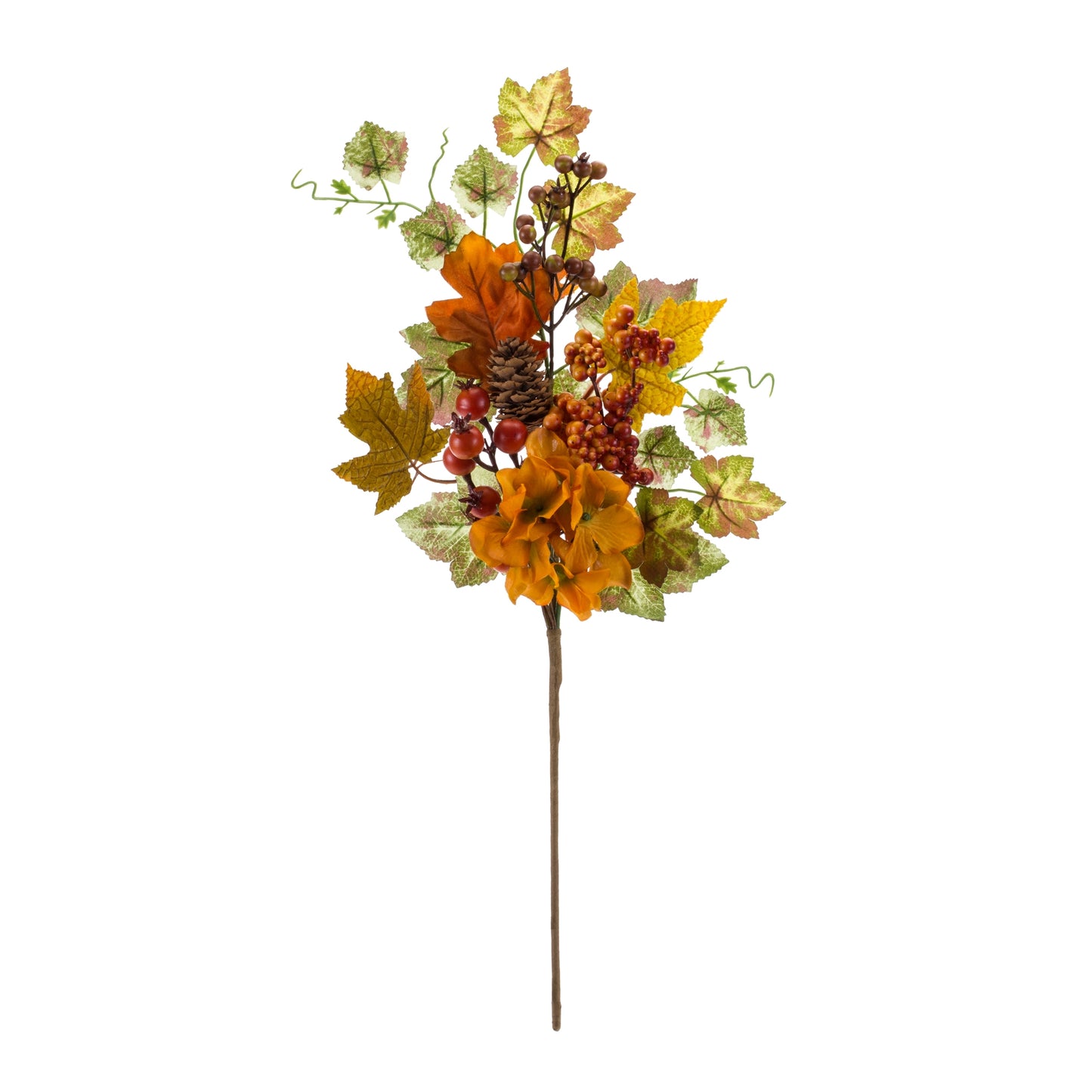 Fall Leaf And Hydrangea Spray (Set Of 6) 20.25"H Polyester