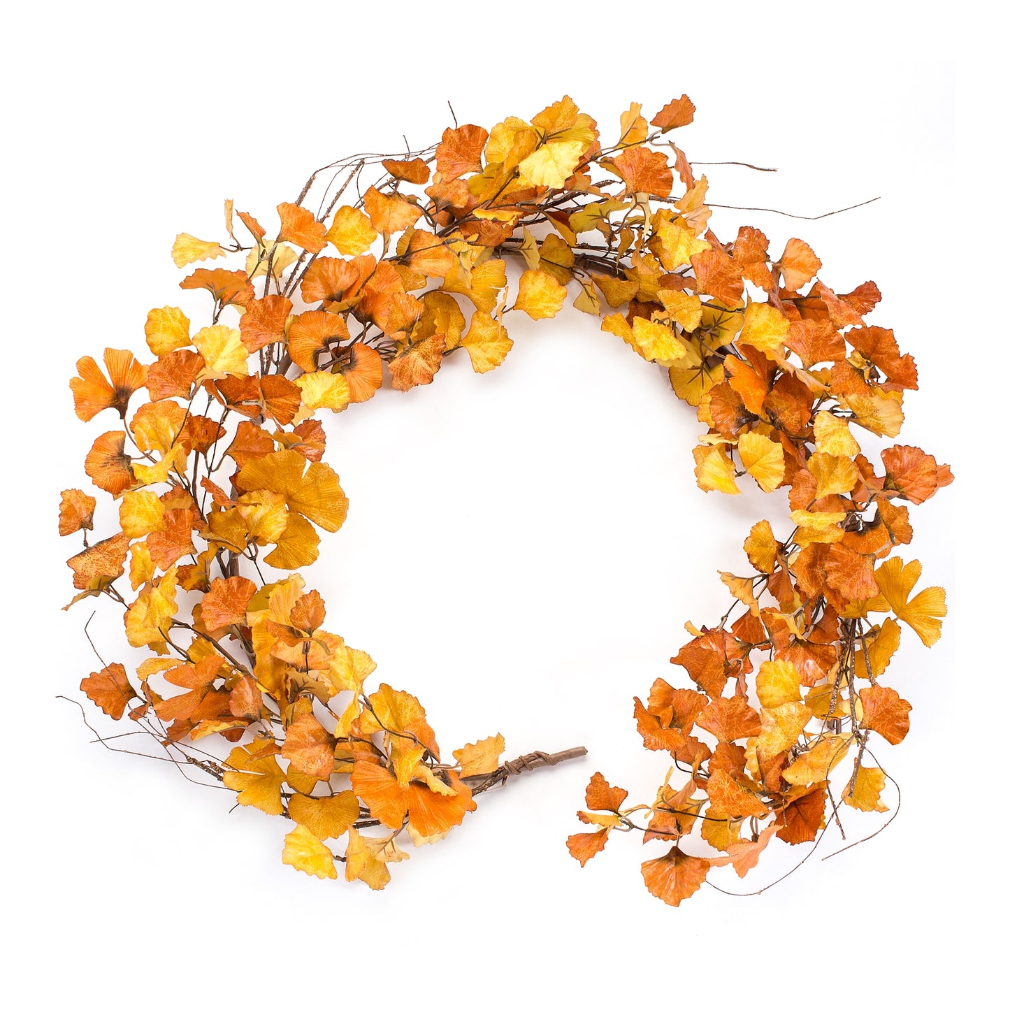 Fall Gingko Leaf Garland (Set Of 2) 5'L Fabric