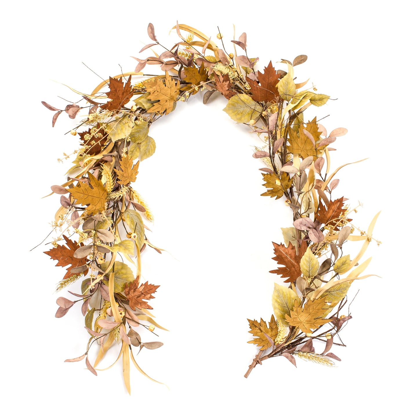 Fall Leaf And Mini Pumpkin Garland (Set Of 2) 5'L Eva/Plastic