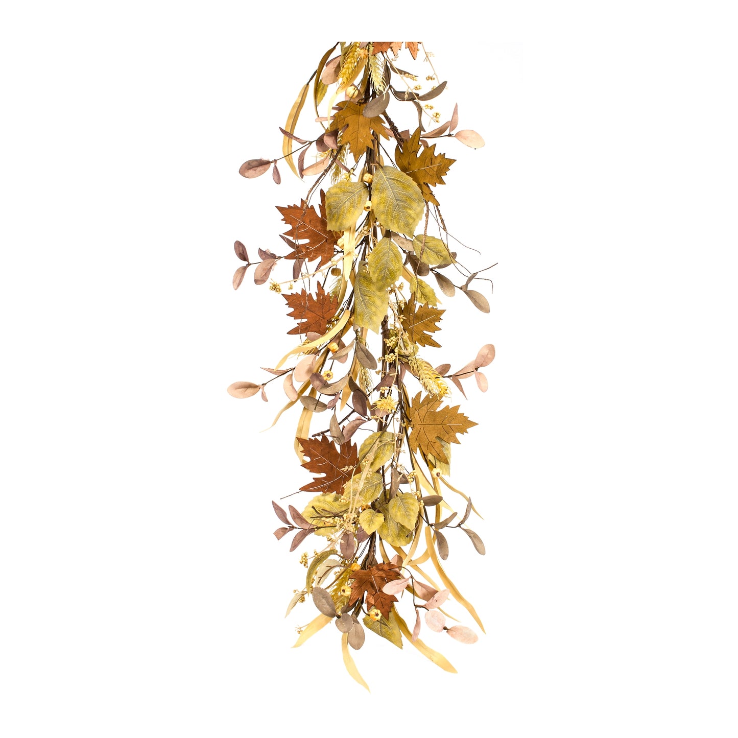 Fall Leaf And Mini Pumpkin Garland (Set Of 2) 5'L Eva/Plastic